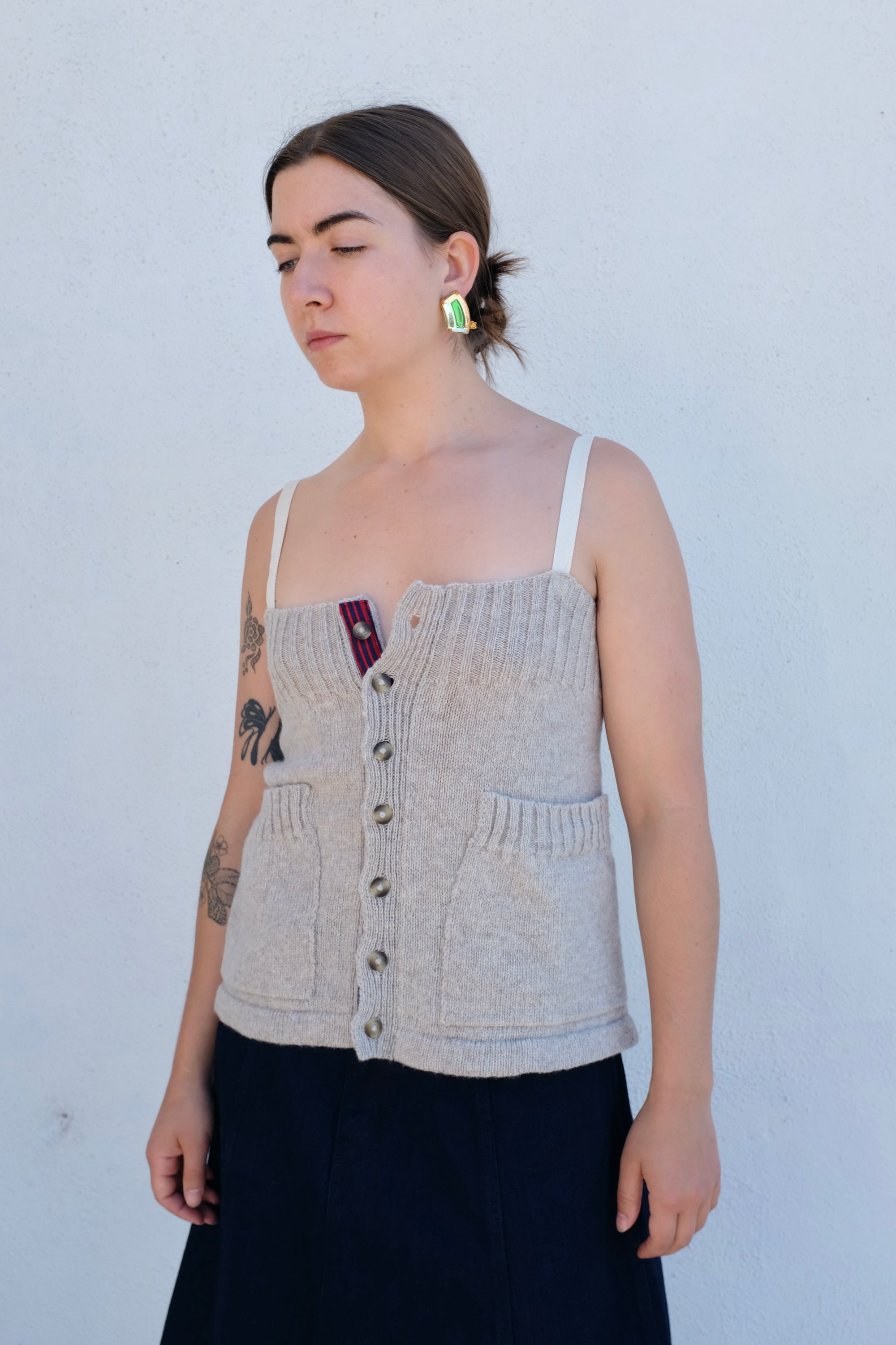 La Fetiche Yuki Camisole Sweater / Oatmeal