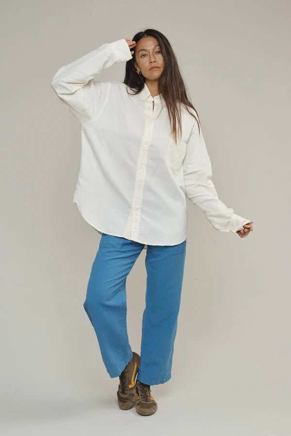 Jungmaven Catalina Button Down Shirt / Washed White