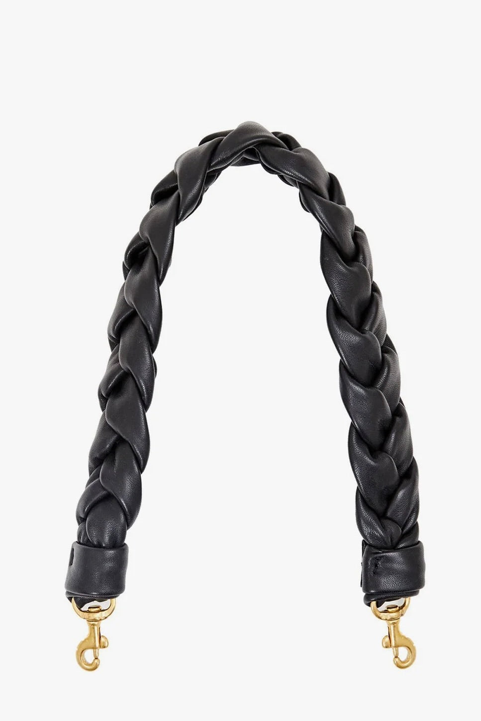 Shoulder Strap / Black Braided Nappa Leather
