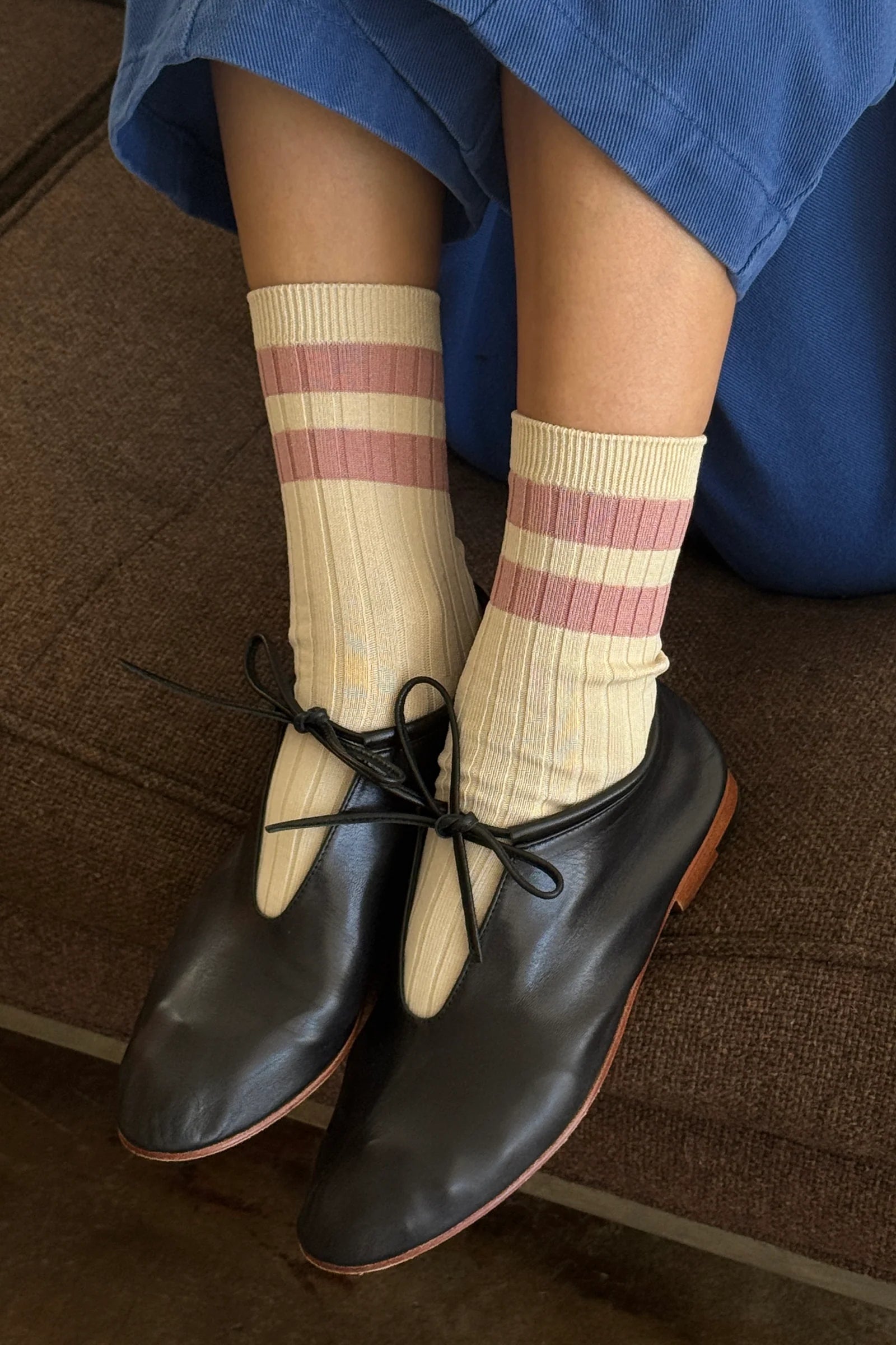 Le Bon Shoppe Her Varsity Socks / Rose