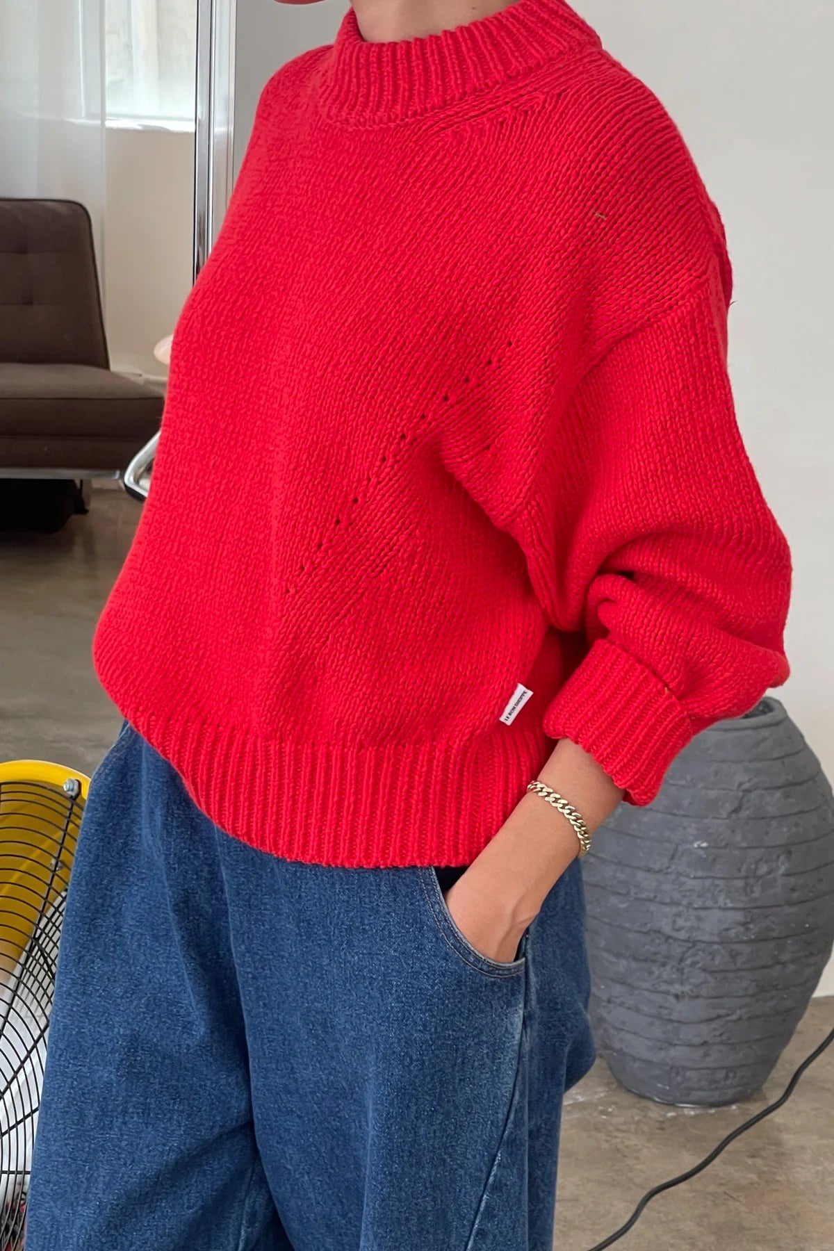 Le Bon Shoppe Zoe Cotton Sweater / Chilli