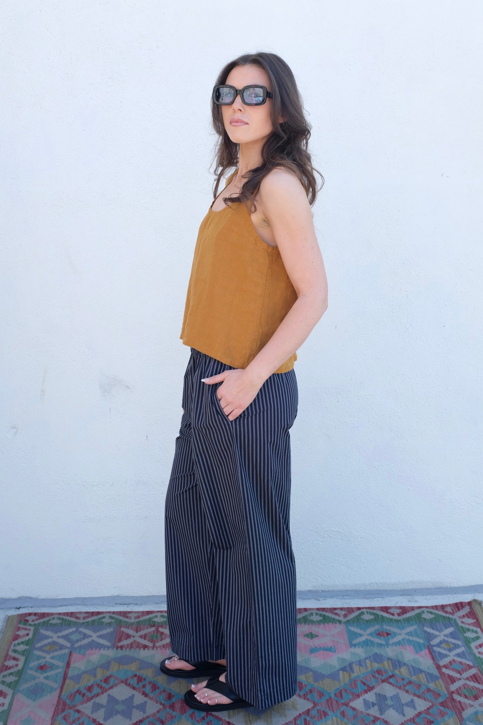 Moss Grey Eleanor Tank / Turmeric