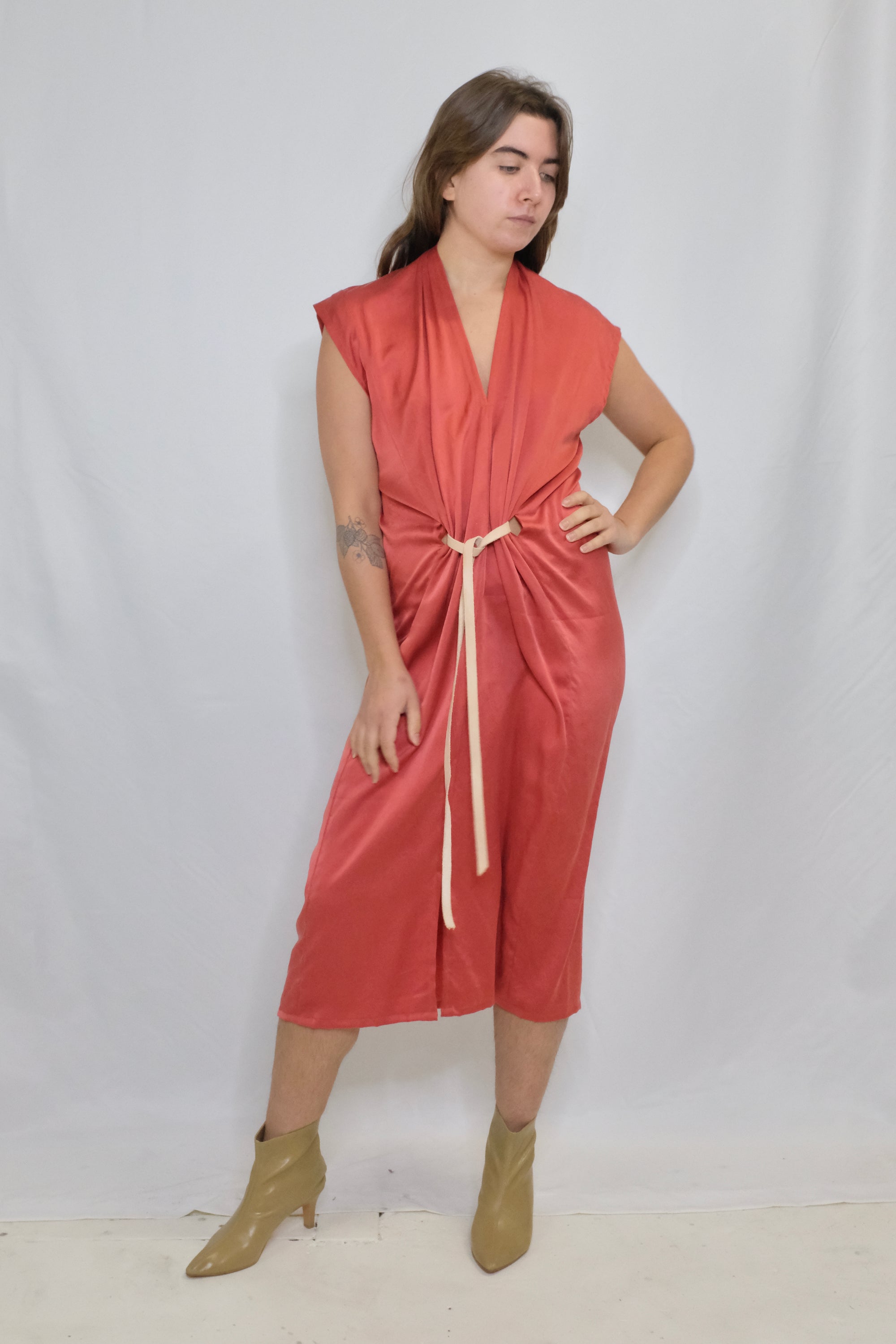 Pre-loved / Miranda Bennet Silk Charmeuse Knot Dress / One Size