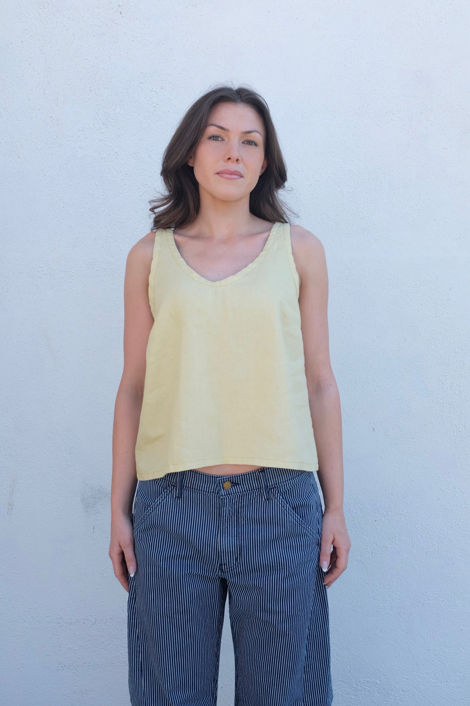 Moss Grey Iris Tank / Limoncello