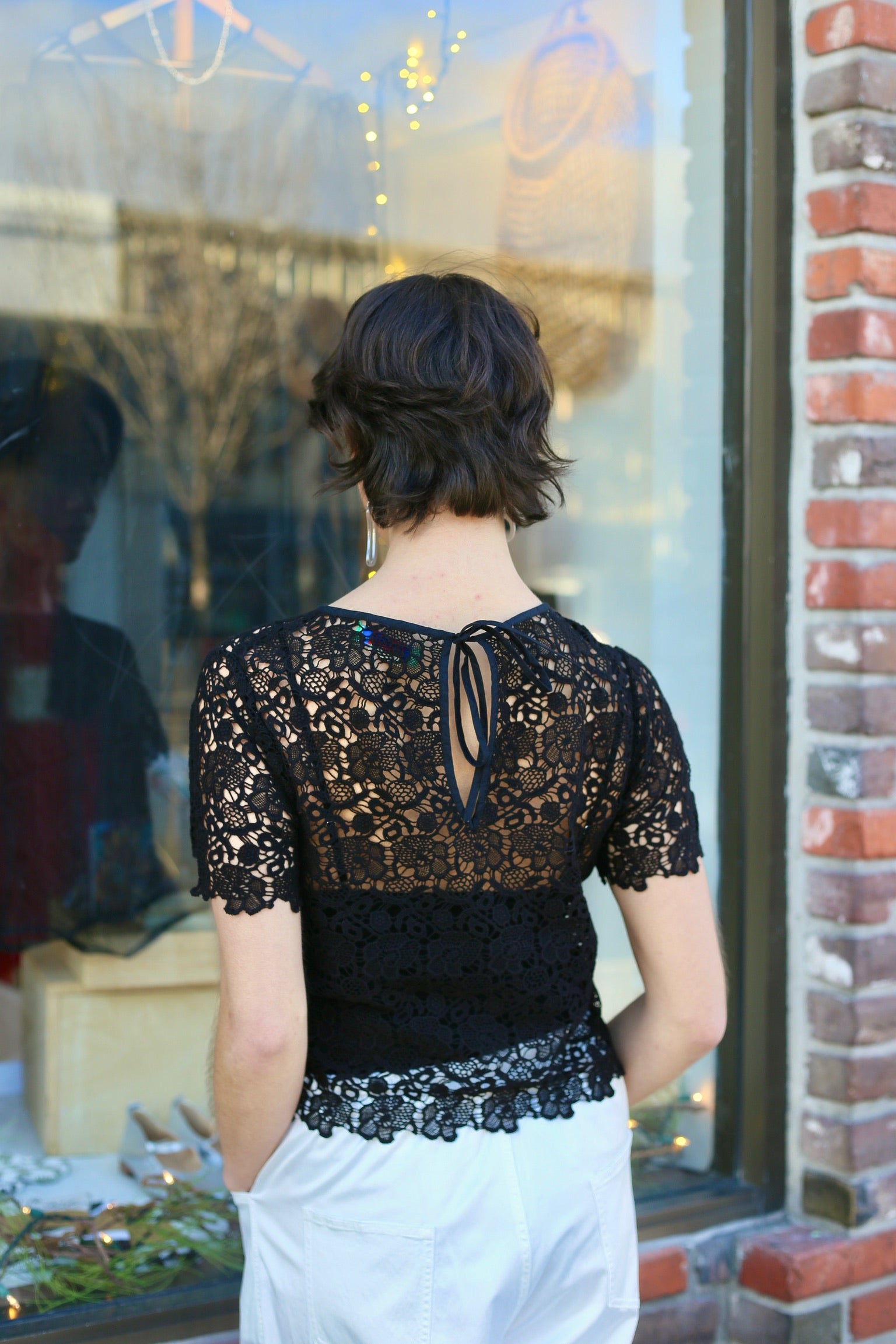 Clare V LouLou Top / Black Lace