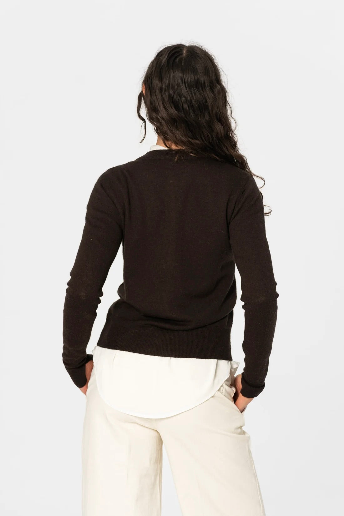 Dinadi Merino Cardigan / Espresso Brown