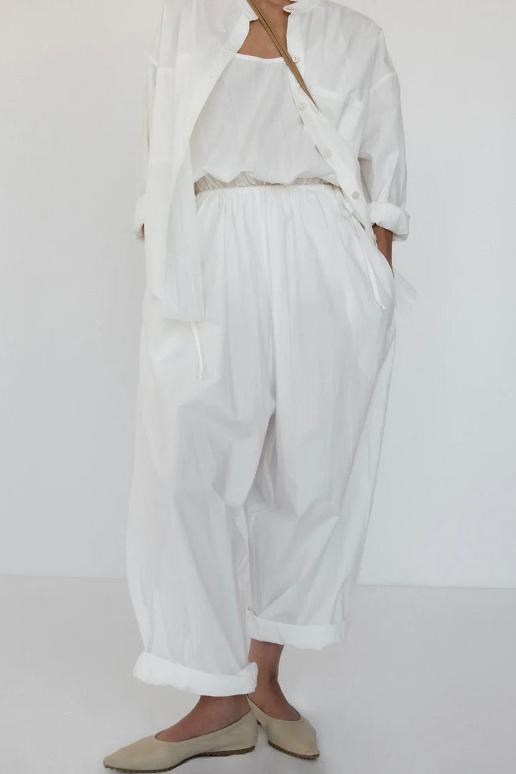 Modern Weaving Balloon Pants / White