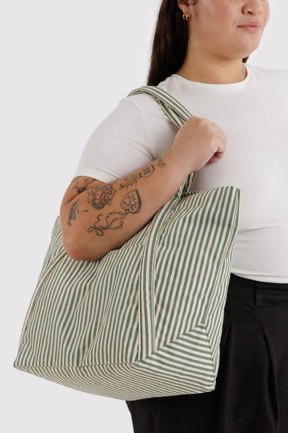 BAGGU Cloud Bag / Sage Stripe