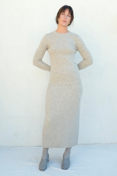 Lauren Manoogian Rib Tube Skirt / Carrara