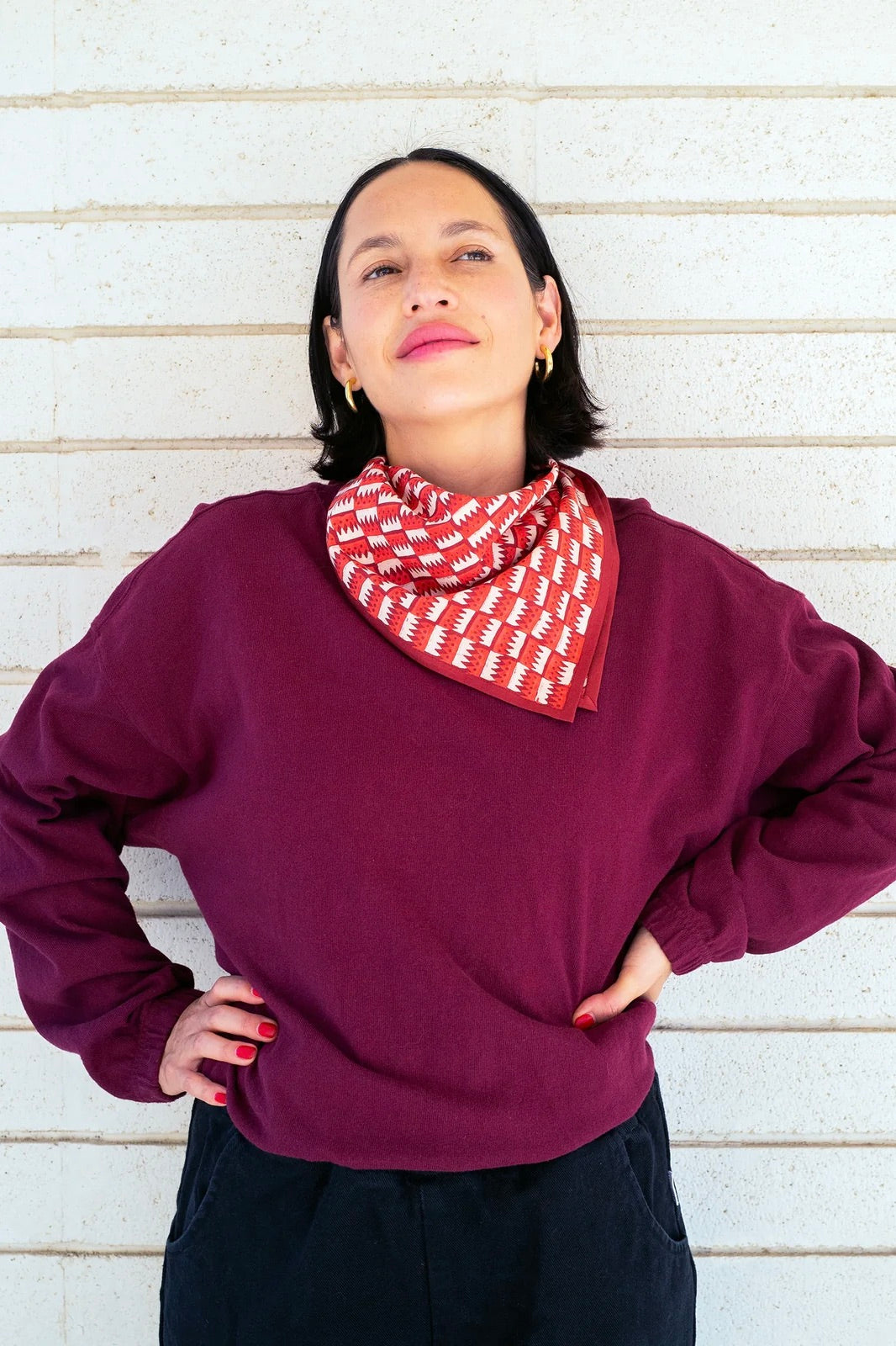 Block Shop Textiles Jigsaw Bandana / Cranberry