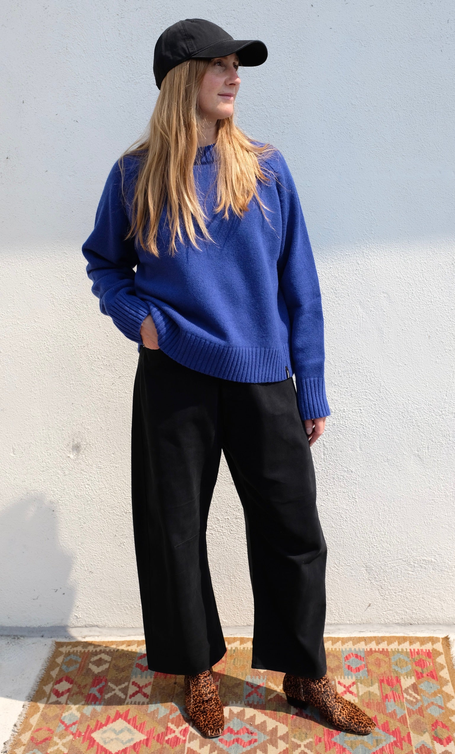 Curve Legged Work Trouser / Black Brushed Canvas
