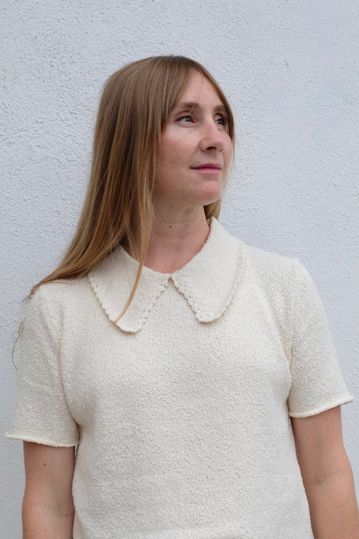 Shaina Mote Lace Collar Tee / Natural