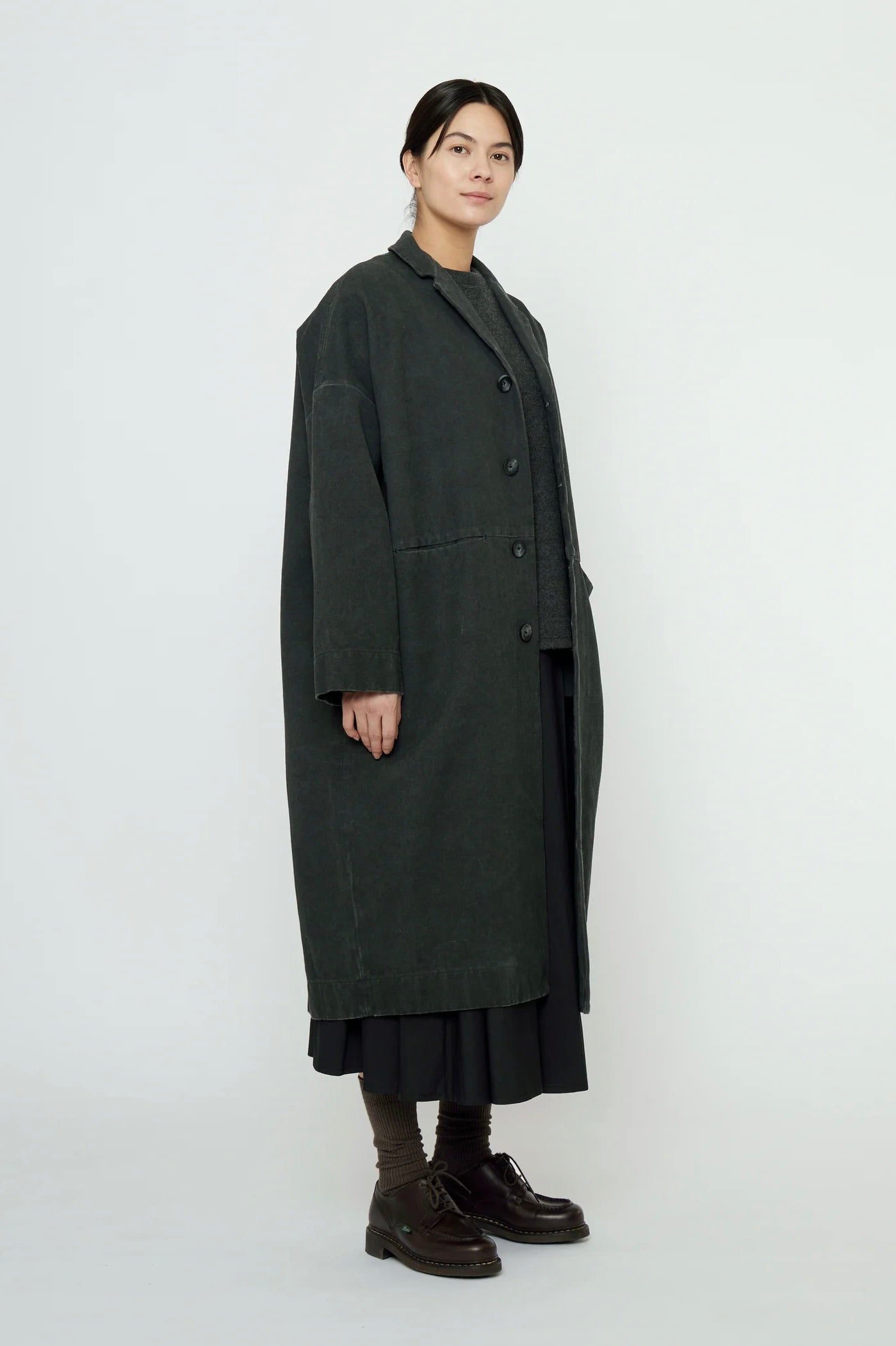 7115 by Szeki Oversized Blazer Coat / Washed Black