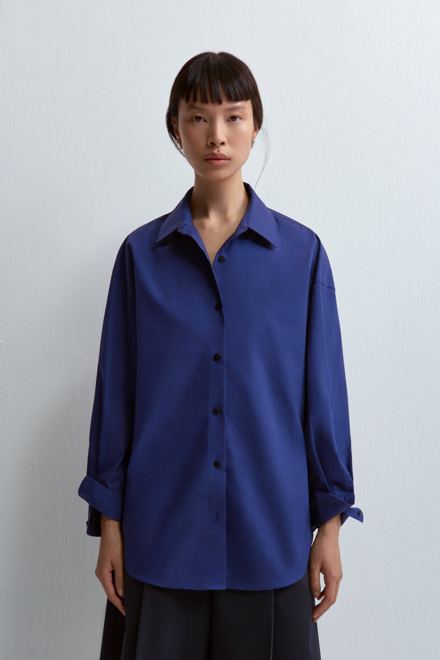 Cordera Oversized Cotton Shirt / Klein