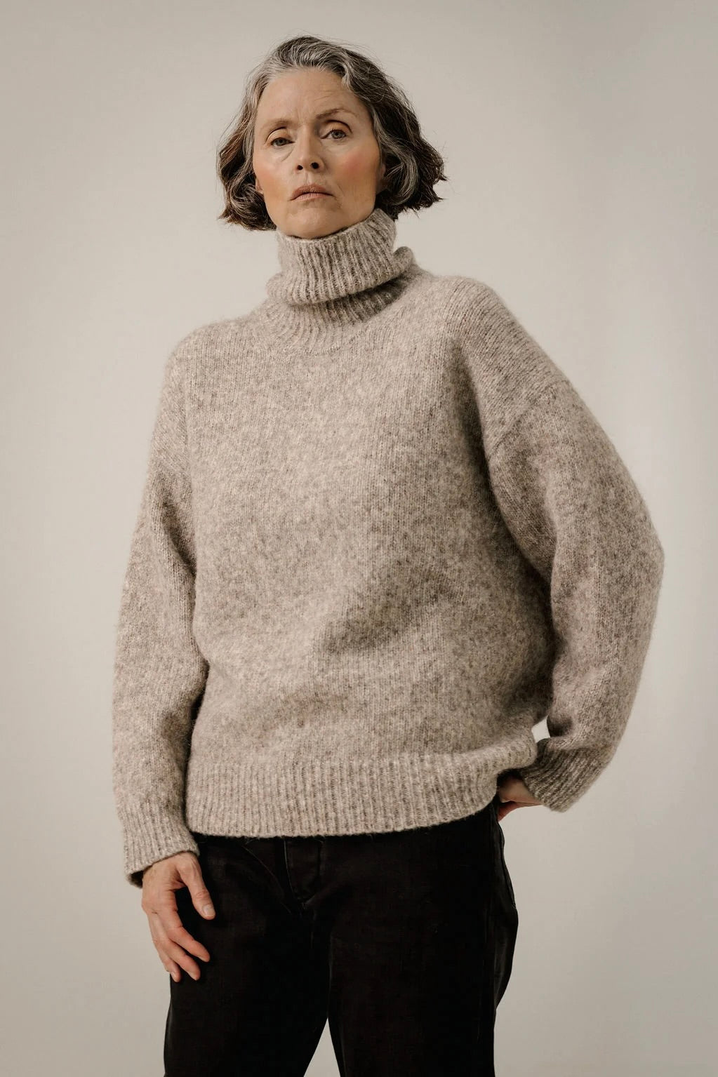 Oversized Alpaca Turtleneck / Marble