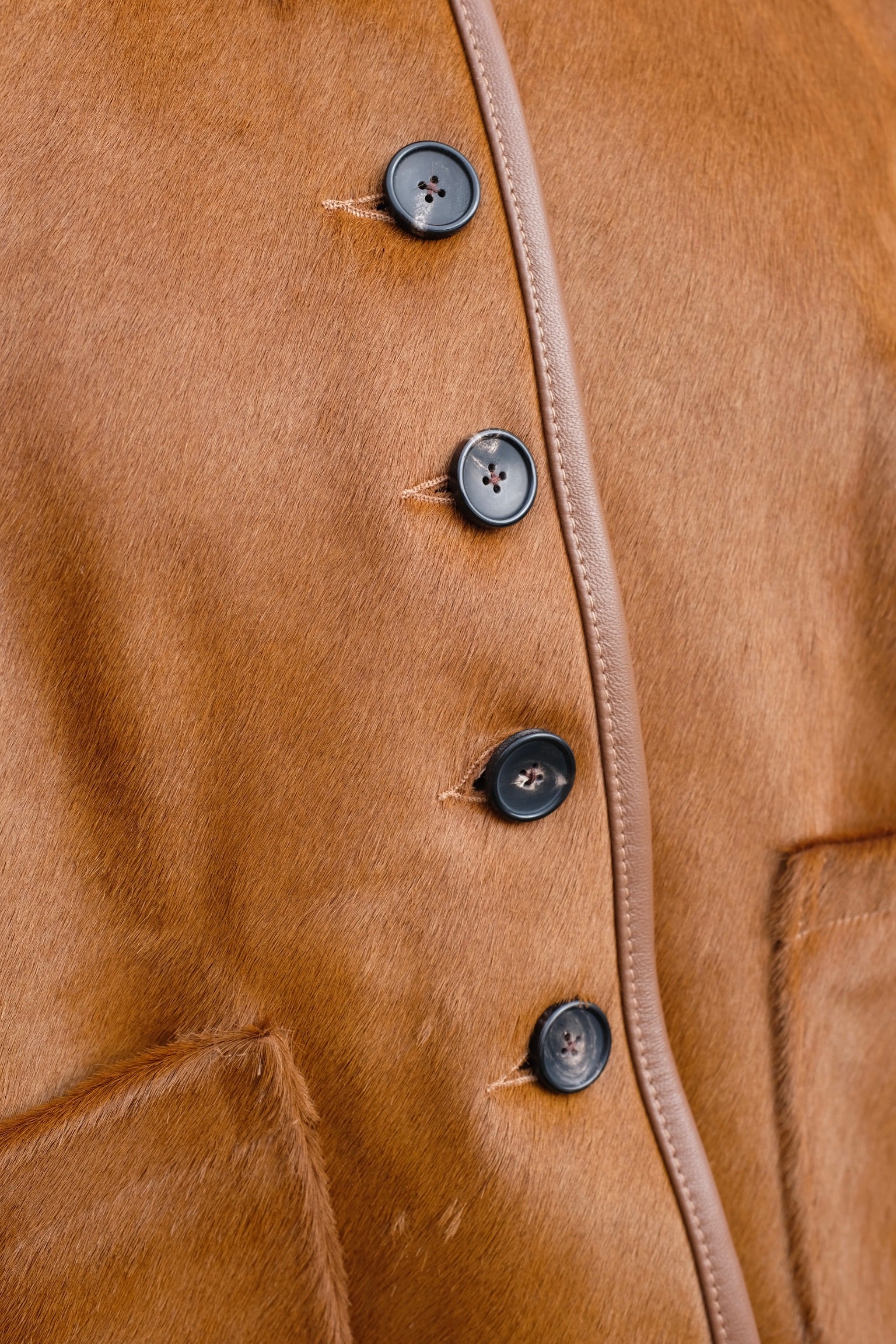 Hair on Hide Leather Ada Jacket / Chestnut