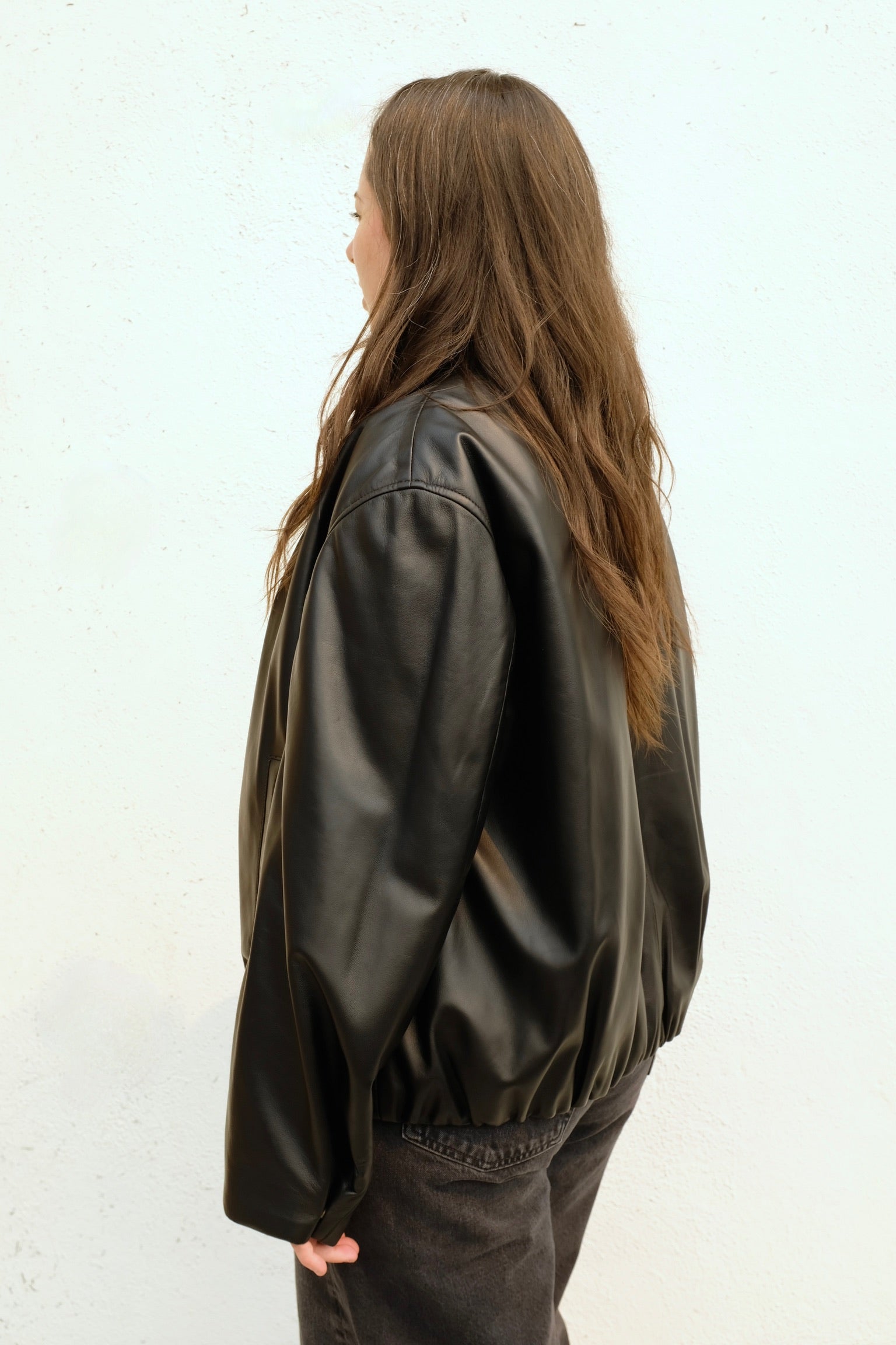 Arma Melis Leather Bomber / Black