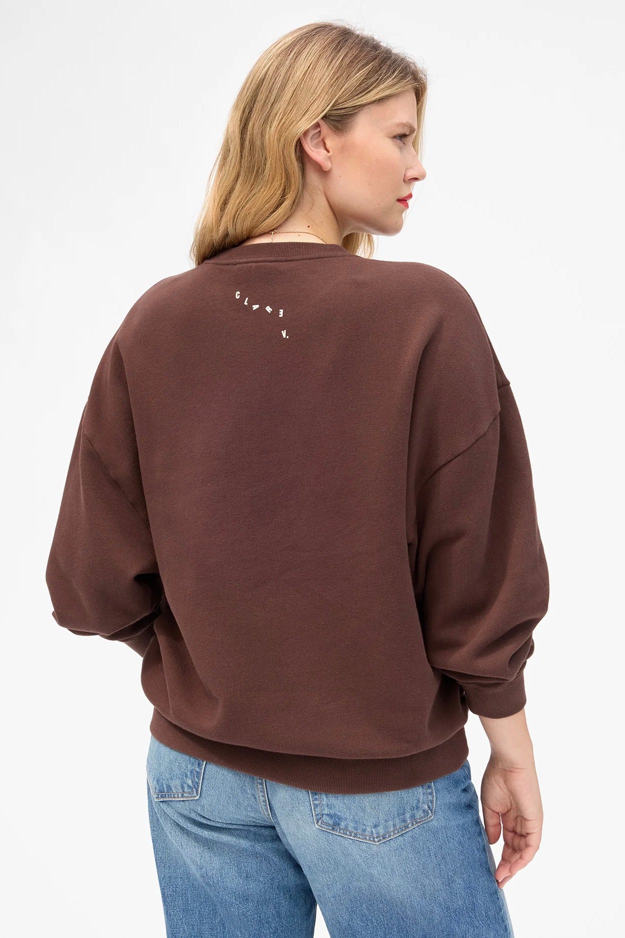 Clare V. Oversized Ciao Sweatshirt / Chocolate Ciao
