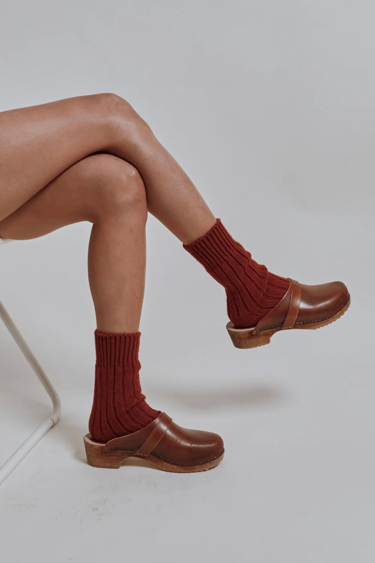 Berthe Merino Socks / Rust Red