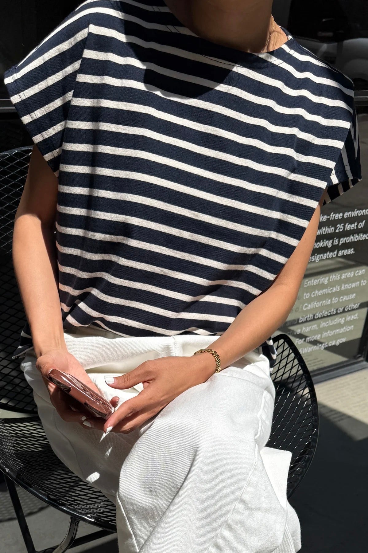 Le Bon Shoppe Manon Tee / White Stripe on Navy