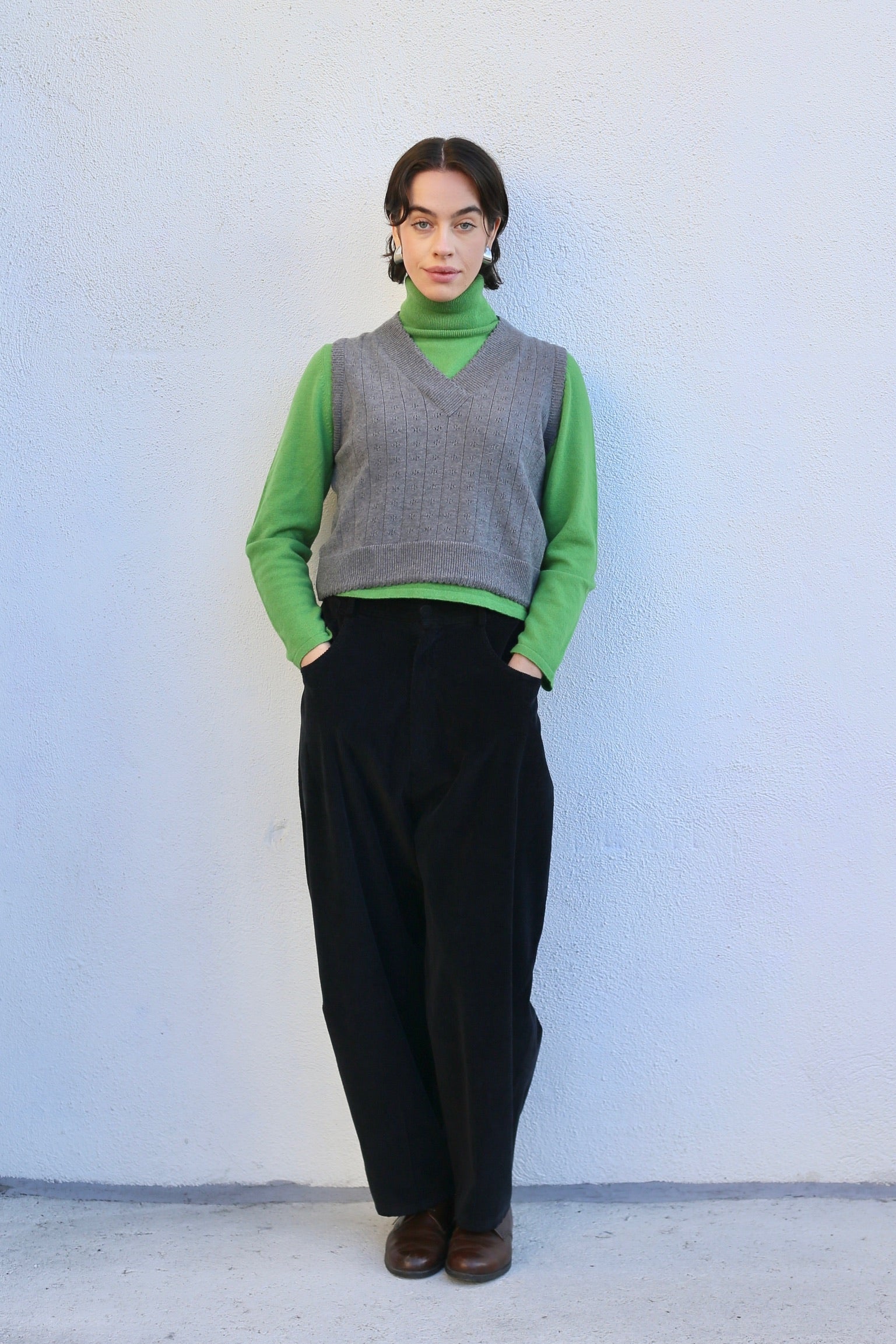 Cordera Corduroy Baggy Pants / Black