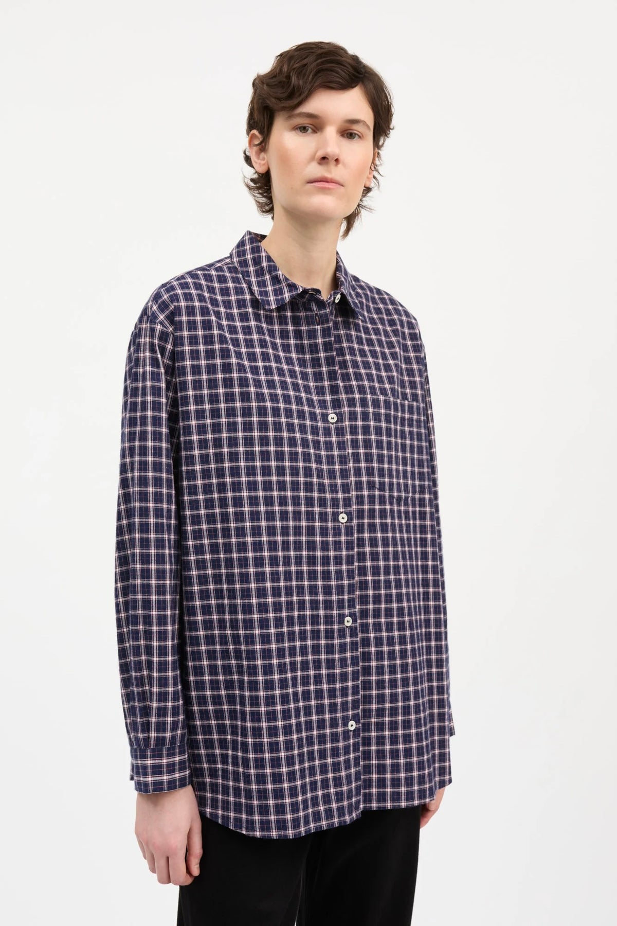Edgar Shirt / Navy, White + Red Check