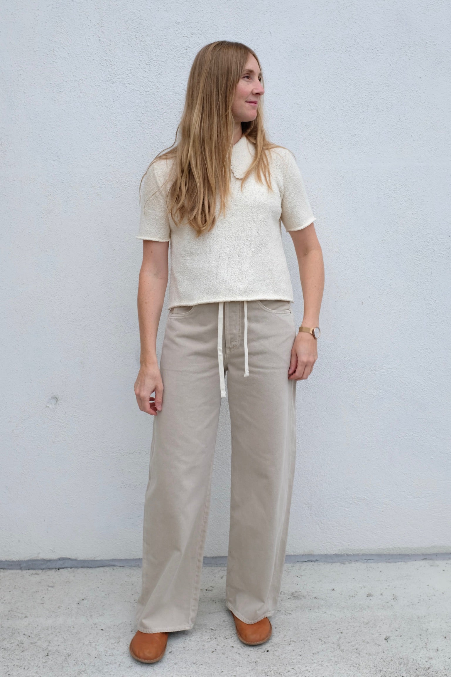 Shaina Mote Lace Collar Tee / Natural