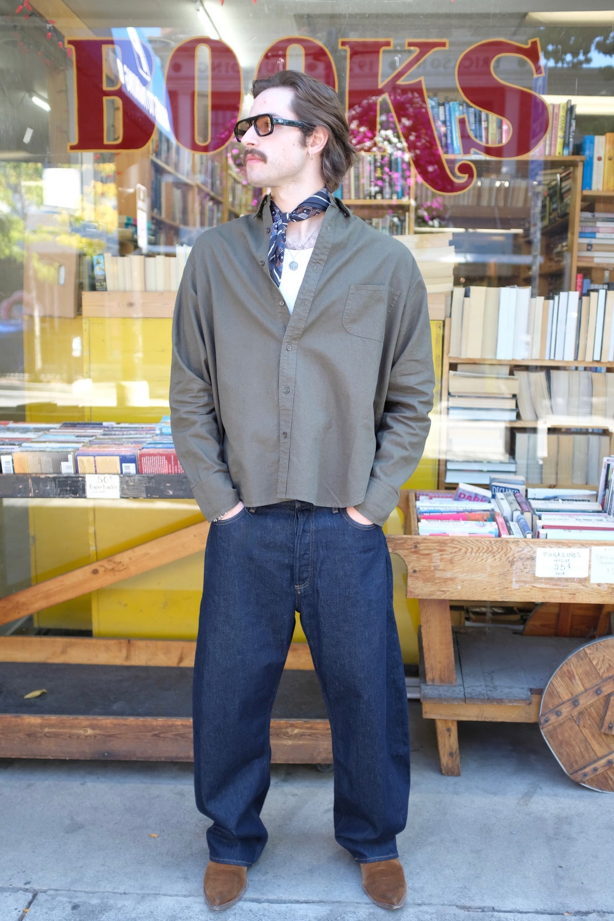 Jungmaven Catalina Button Down Shirt / Olive Green