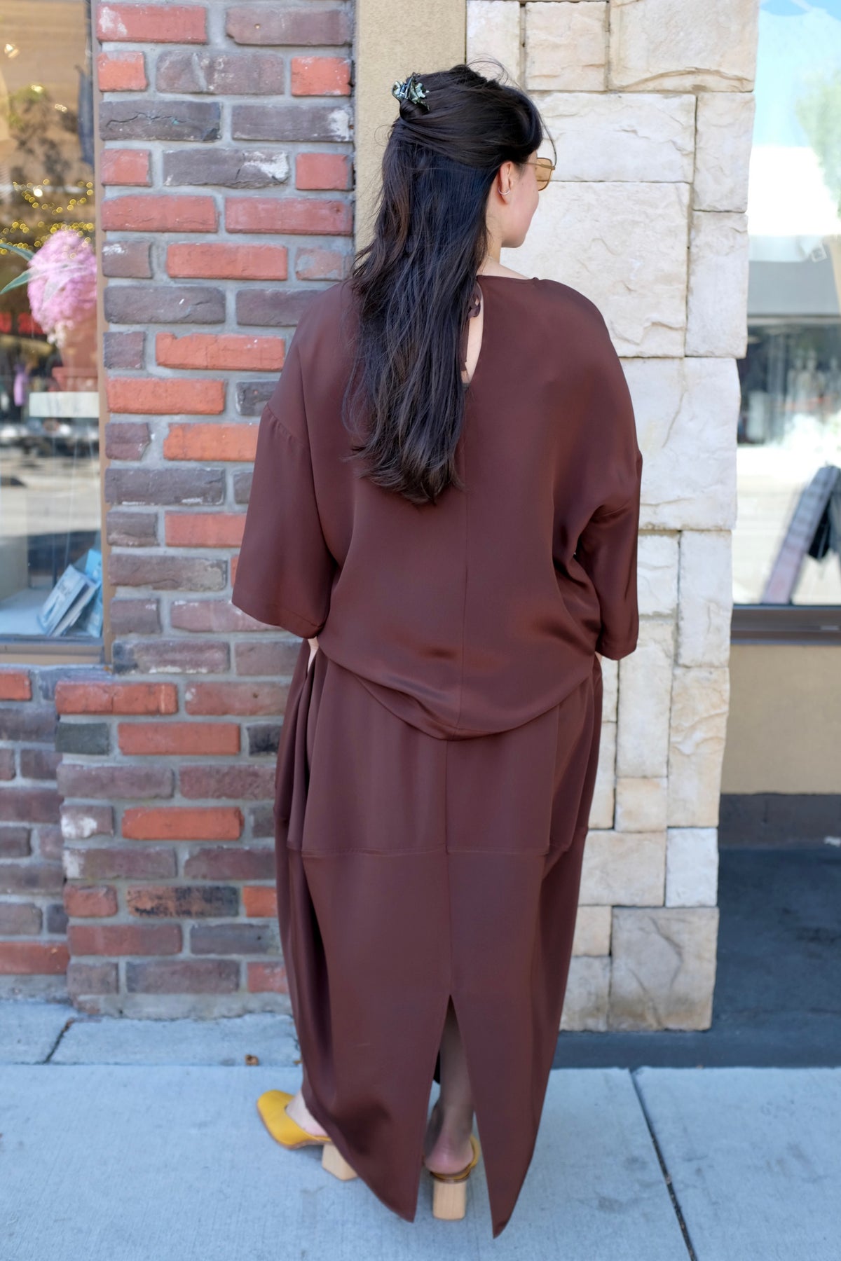 Modern Weaving Oversize Boxy Tee / Cognac