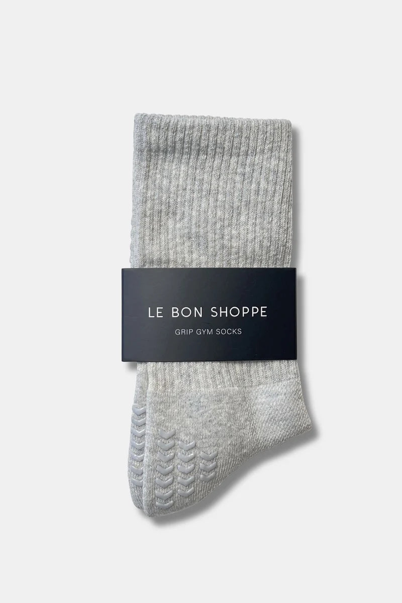 Le Bon Shoppe Grip Gym Socks / Grey + Grey