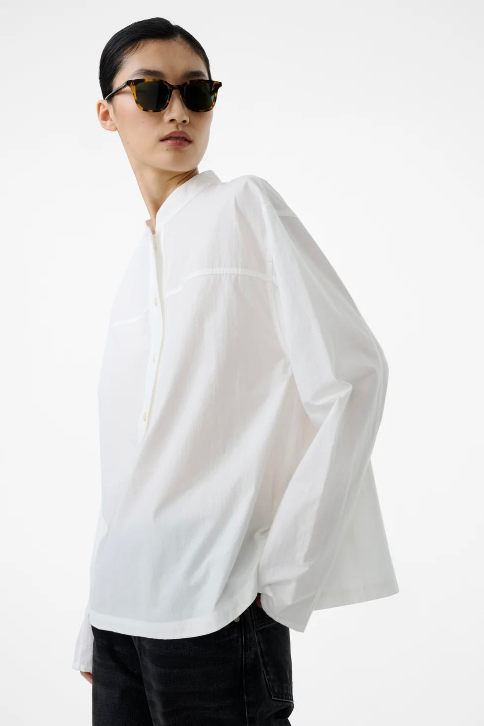 Studio Nicholson Vega Half Placket Shirt / Optic White