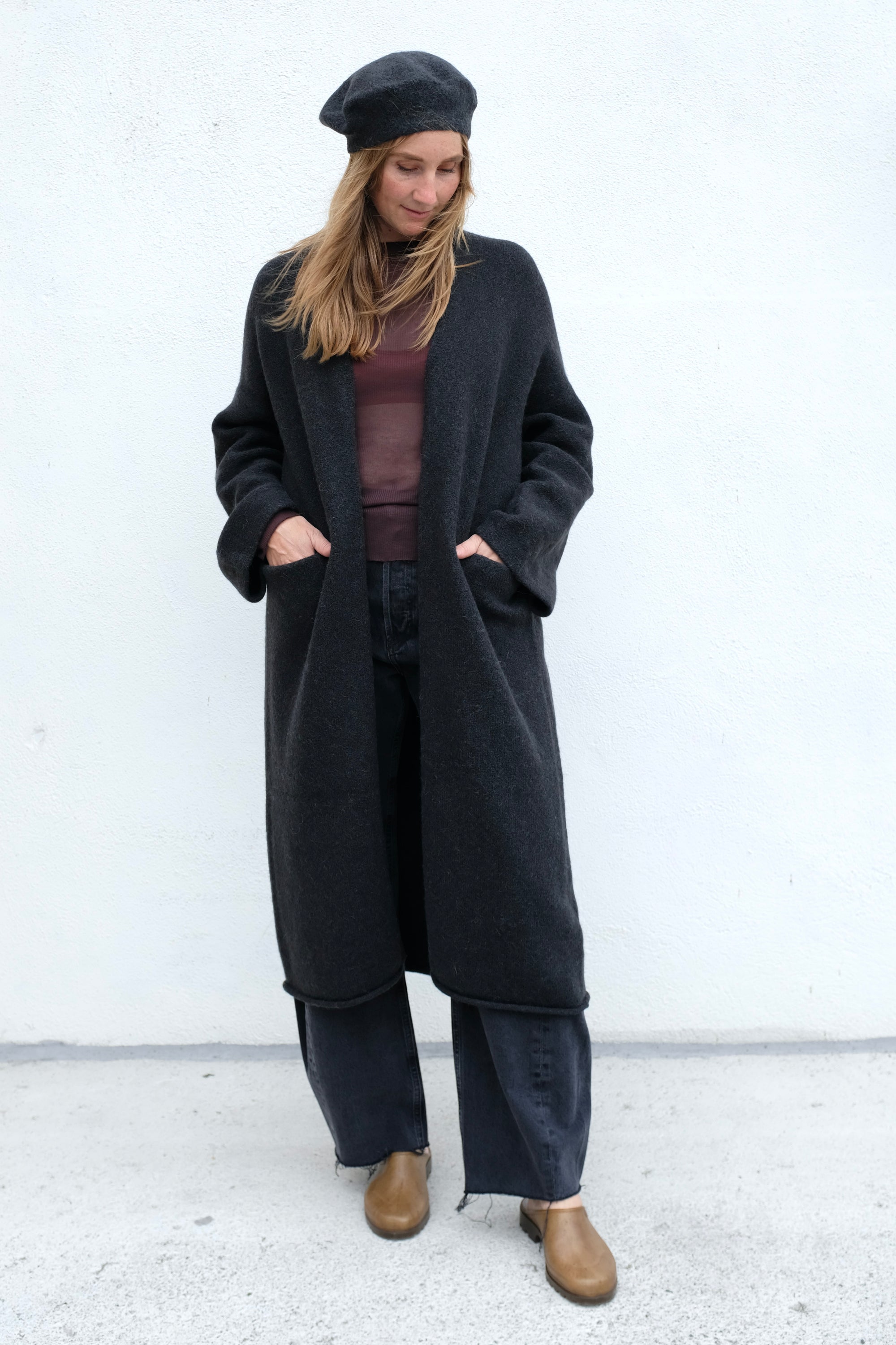 Lauren Manoogian Long Open Cardigan / Ink