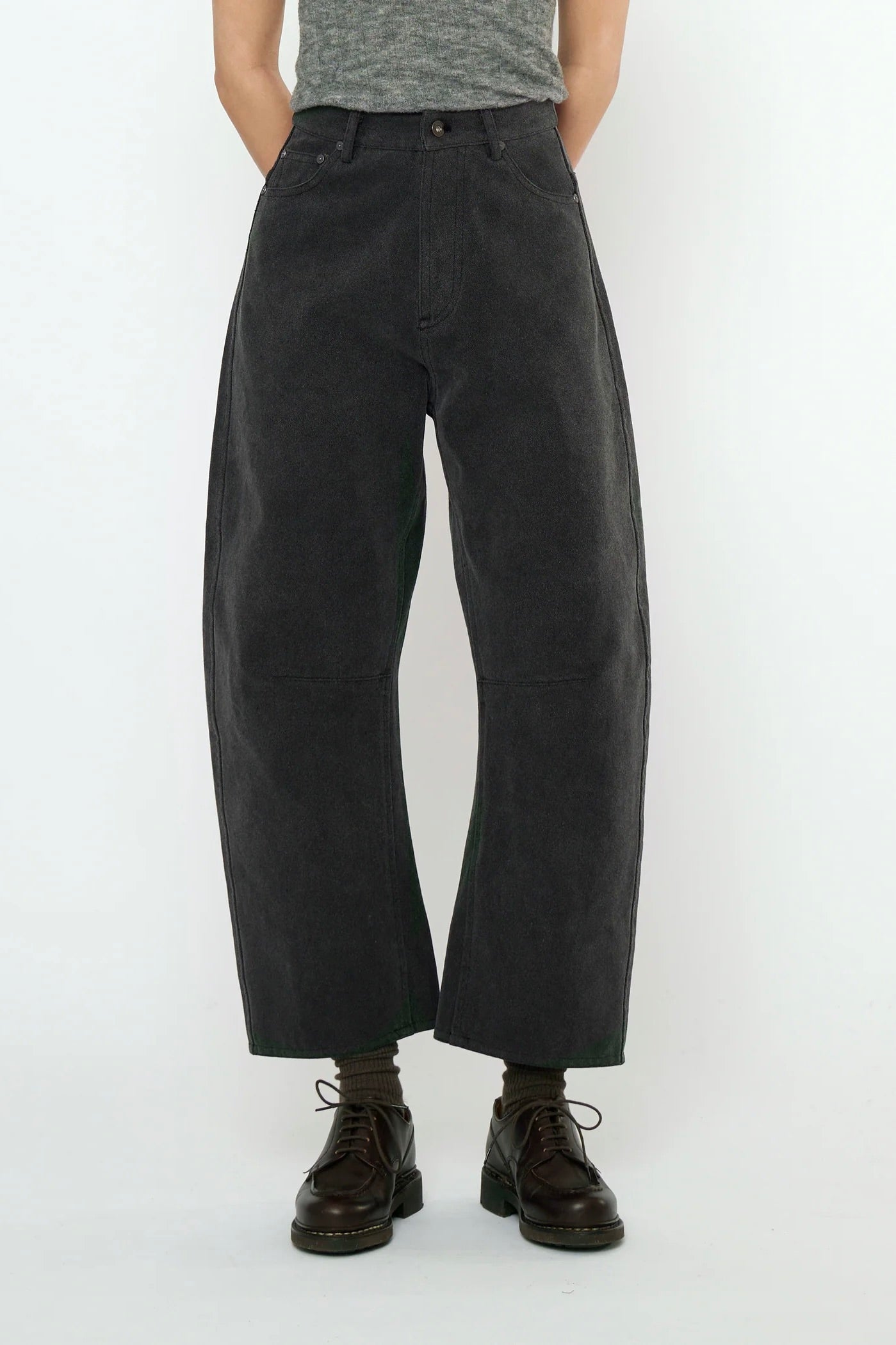 7115 by Szeki Curve Legged Work Trouser / Washed Black