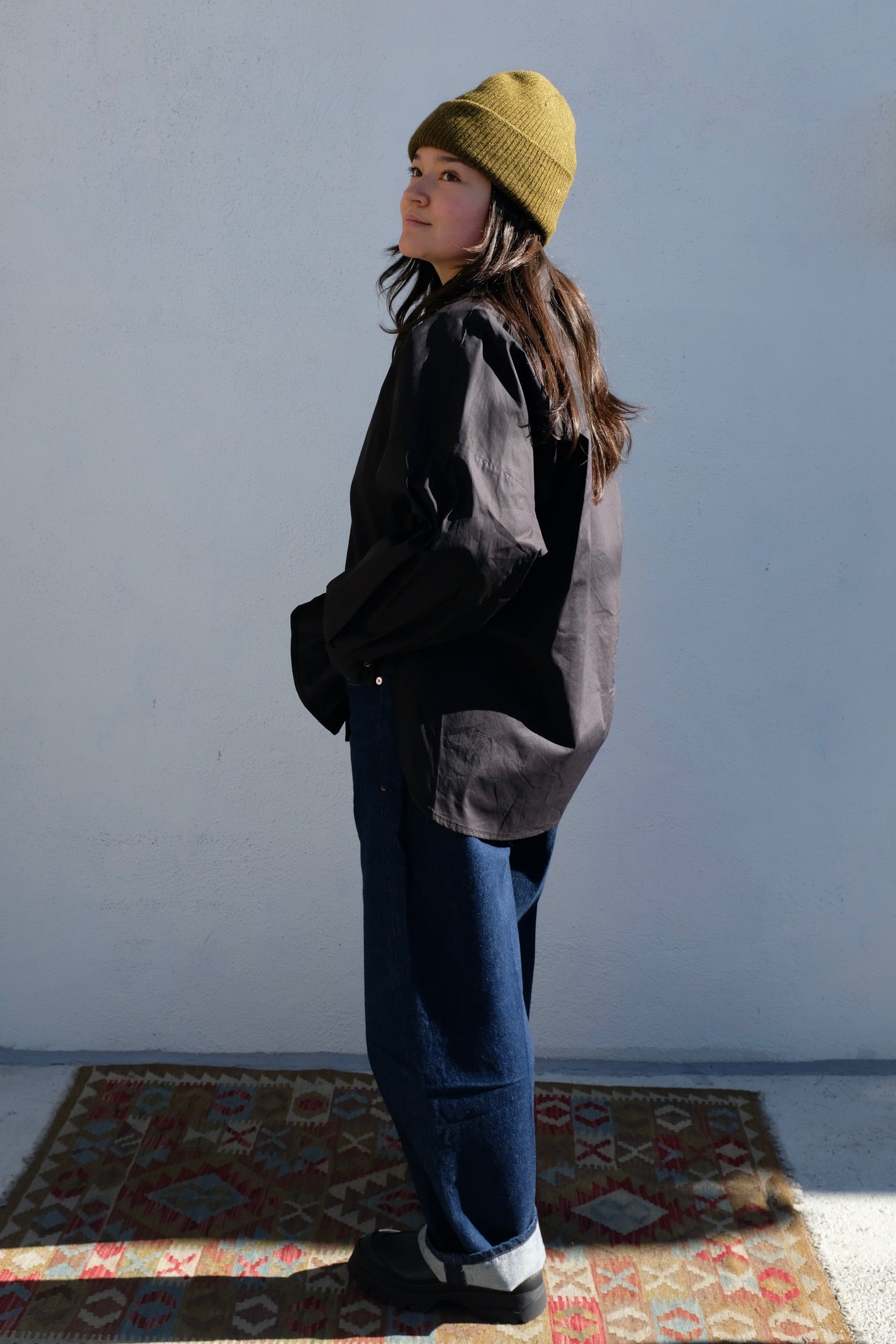 A Bronze Age Robbie Shirt / Black Poplin