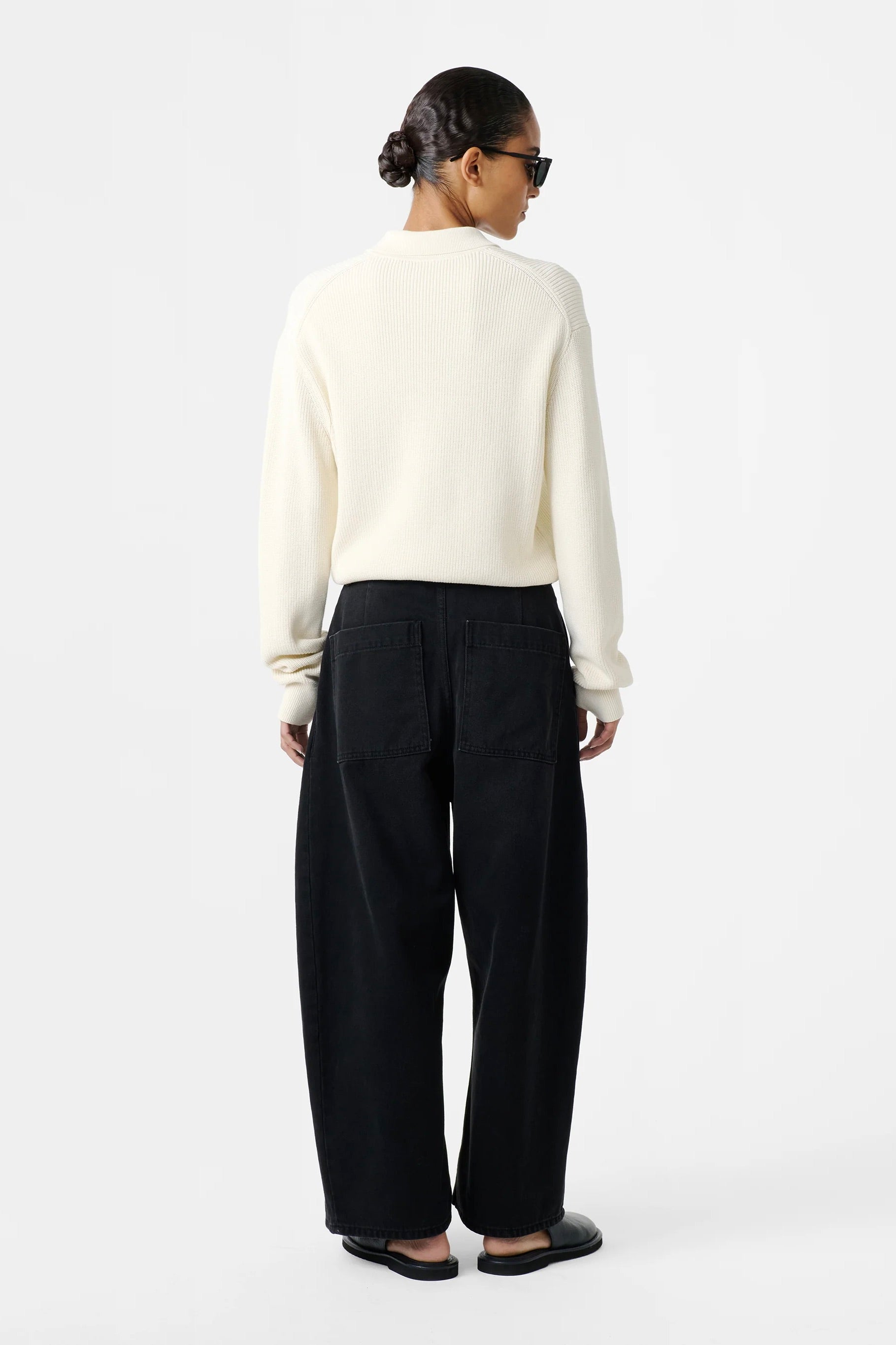 Studio Nicholson Chalco Wide Crop Denim Pant / Washed Black