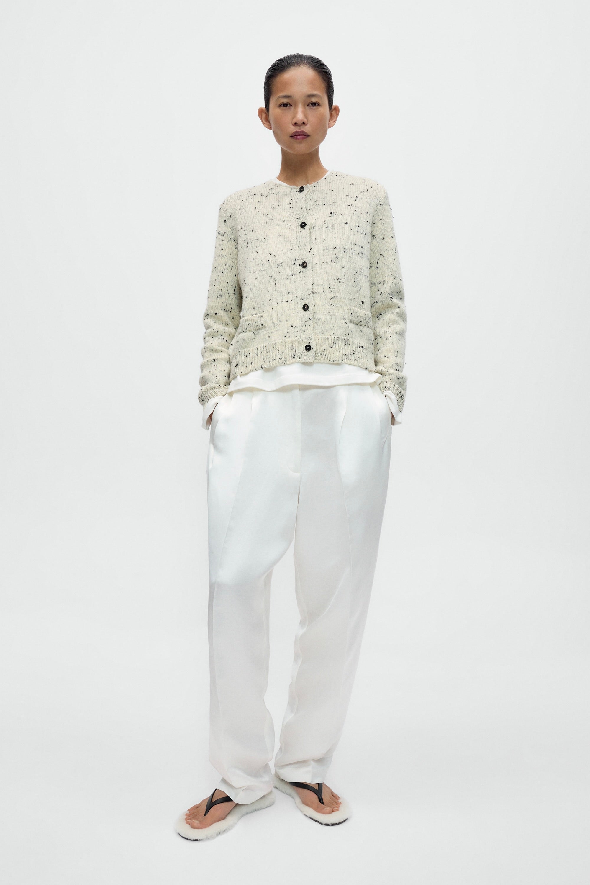 Merino Flecked Cardigan