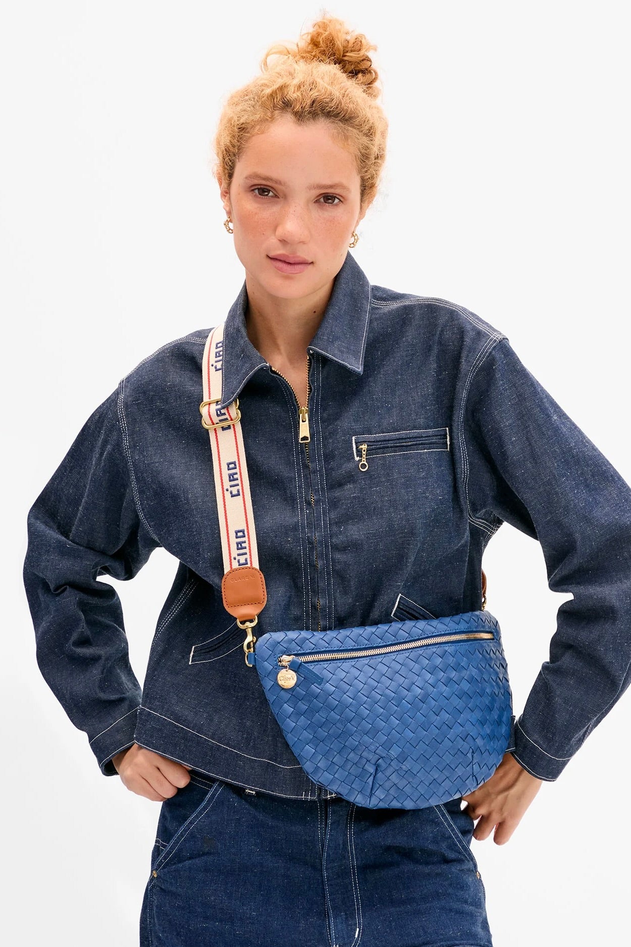 Clare V Adjustable Crossbody Strap / CIAO w Double Stripe