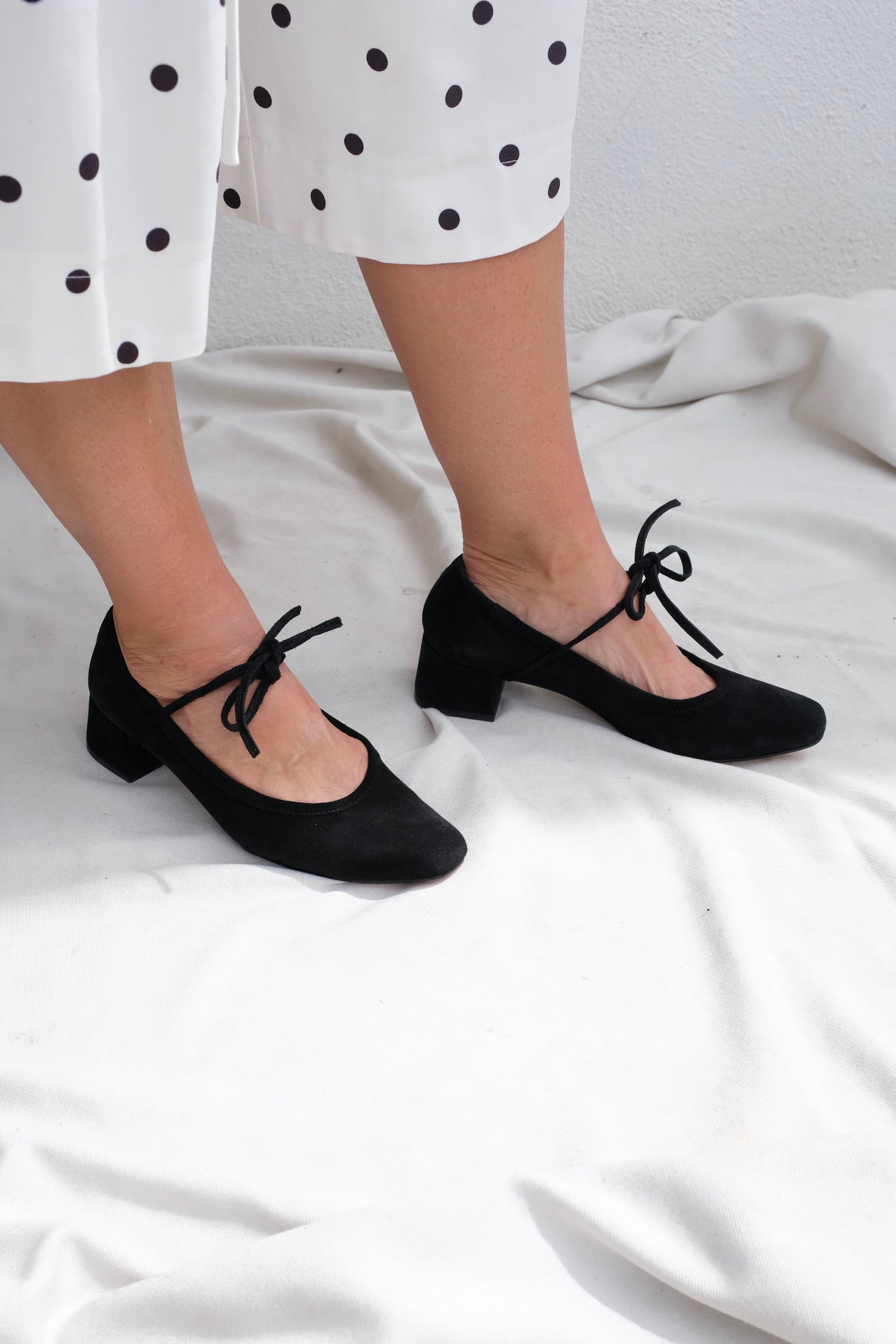 Heeled Ballet / Black Suede
