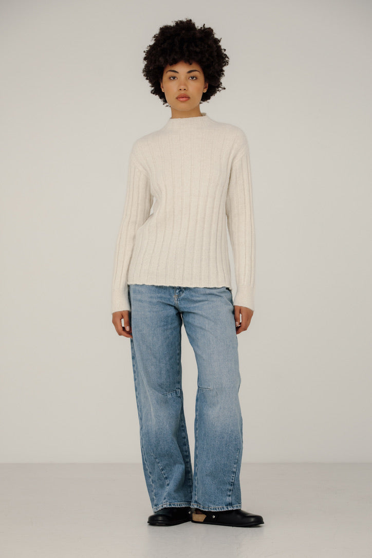 Bare Knitwear Demi Mock Neck / Ivory