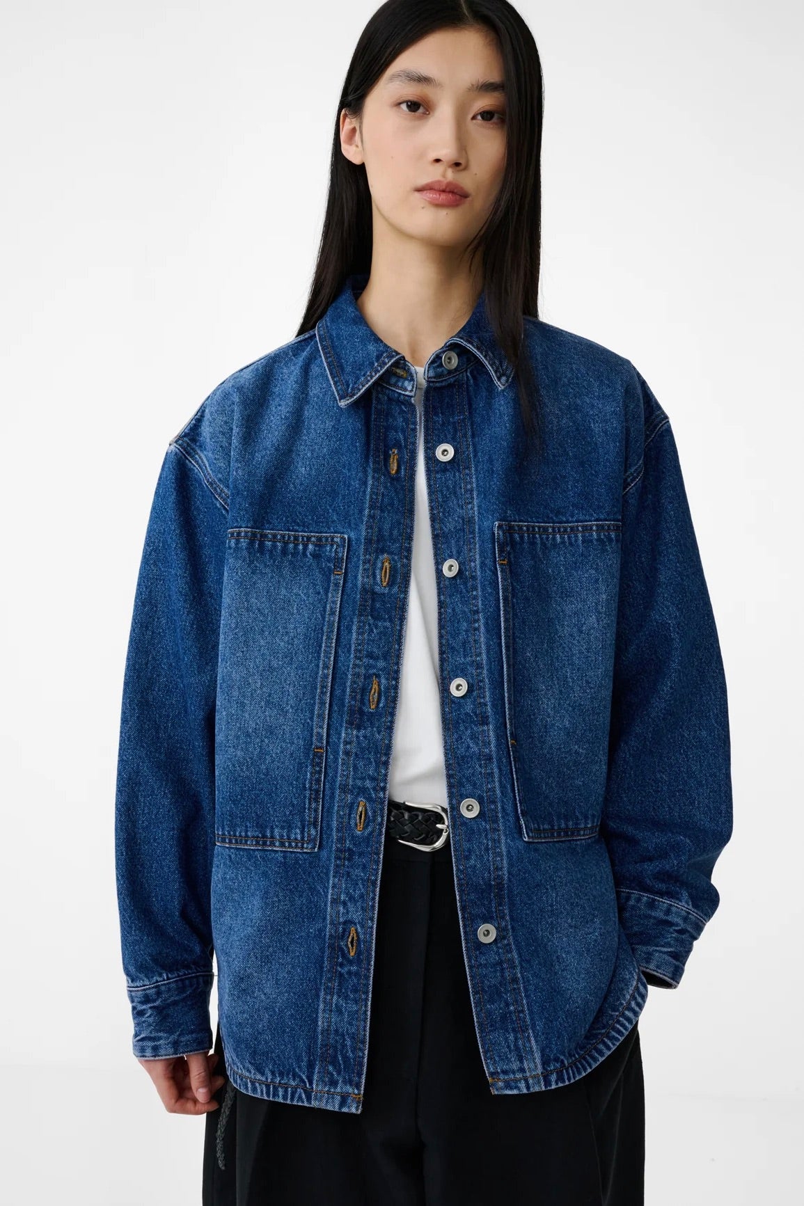 Studio Nicholson Paso Denim Shirt / Worn Wash Indigo
