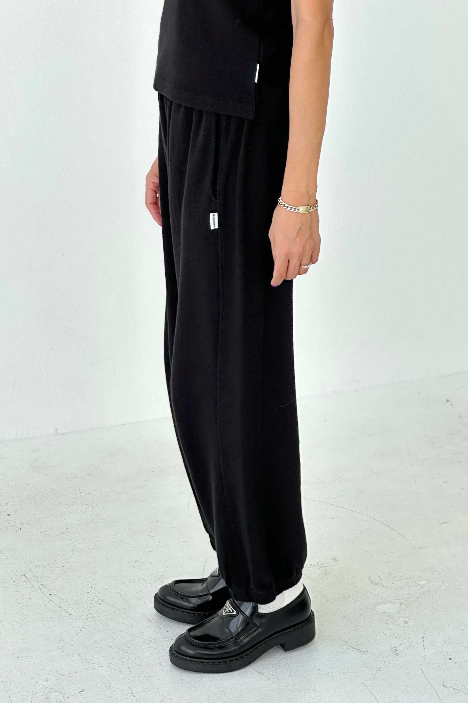 Le Bon Shoppe Pointelle Balloon Pants / Black
