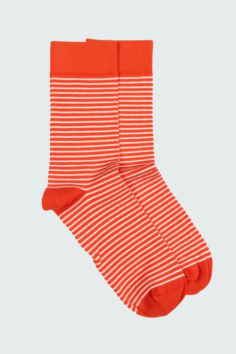 Holm Sock / Flame + Ecru