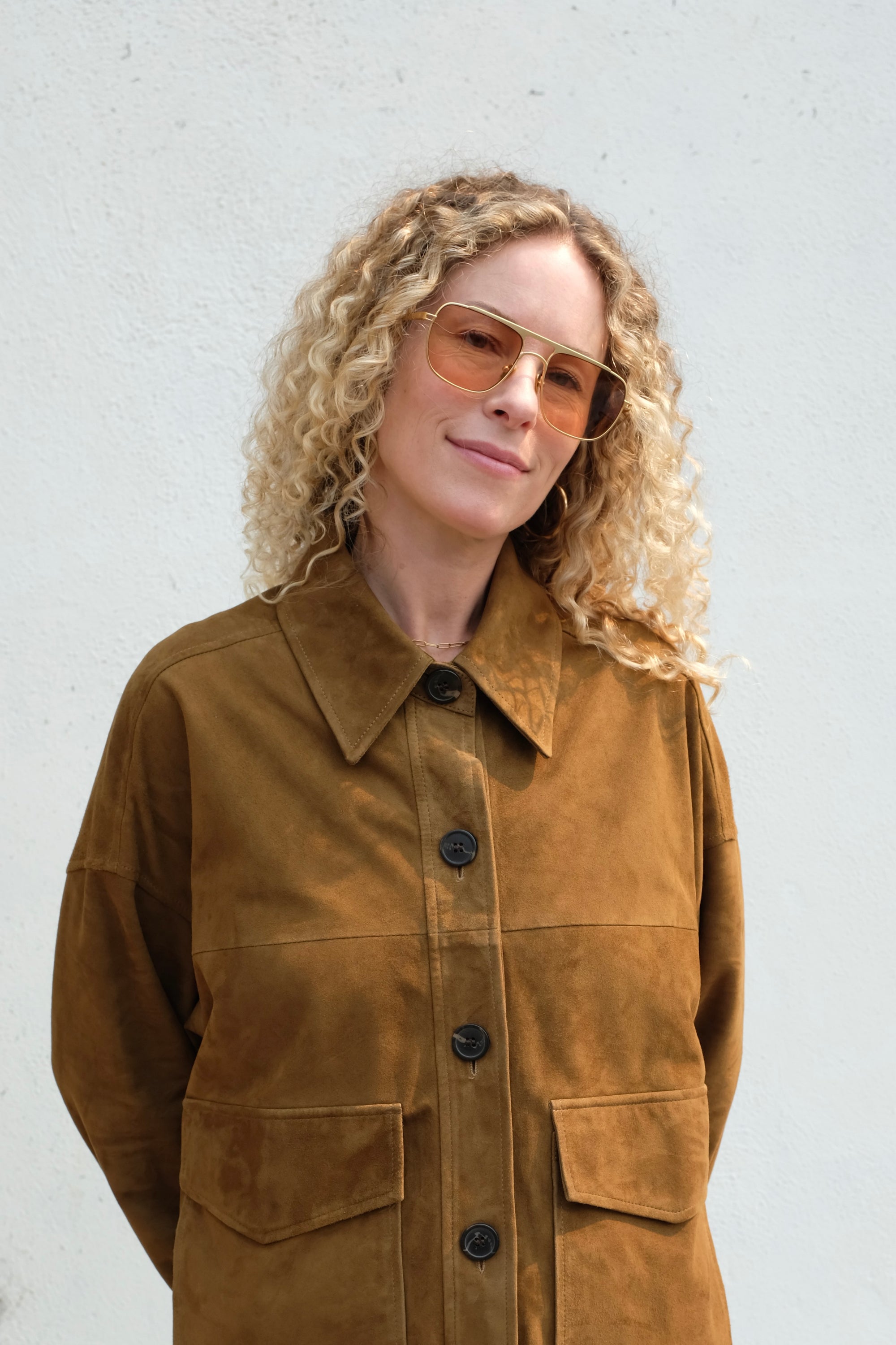 Jane Sunglasses / Gold Metal + Amber Lens