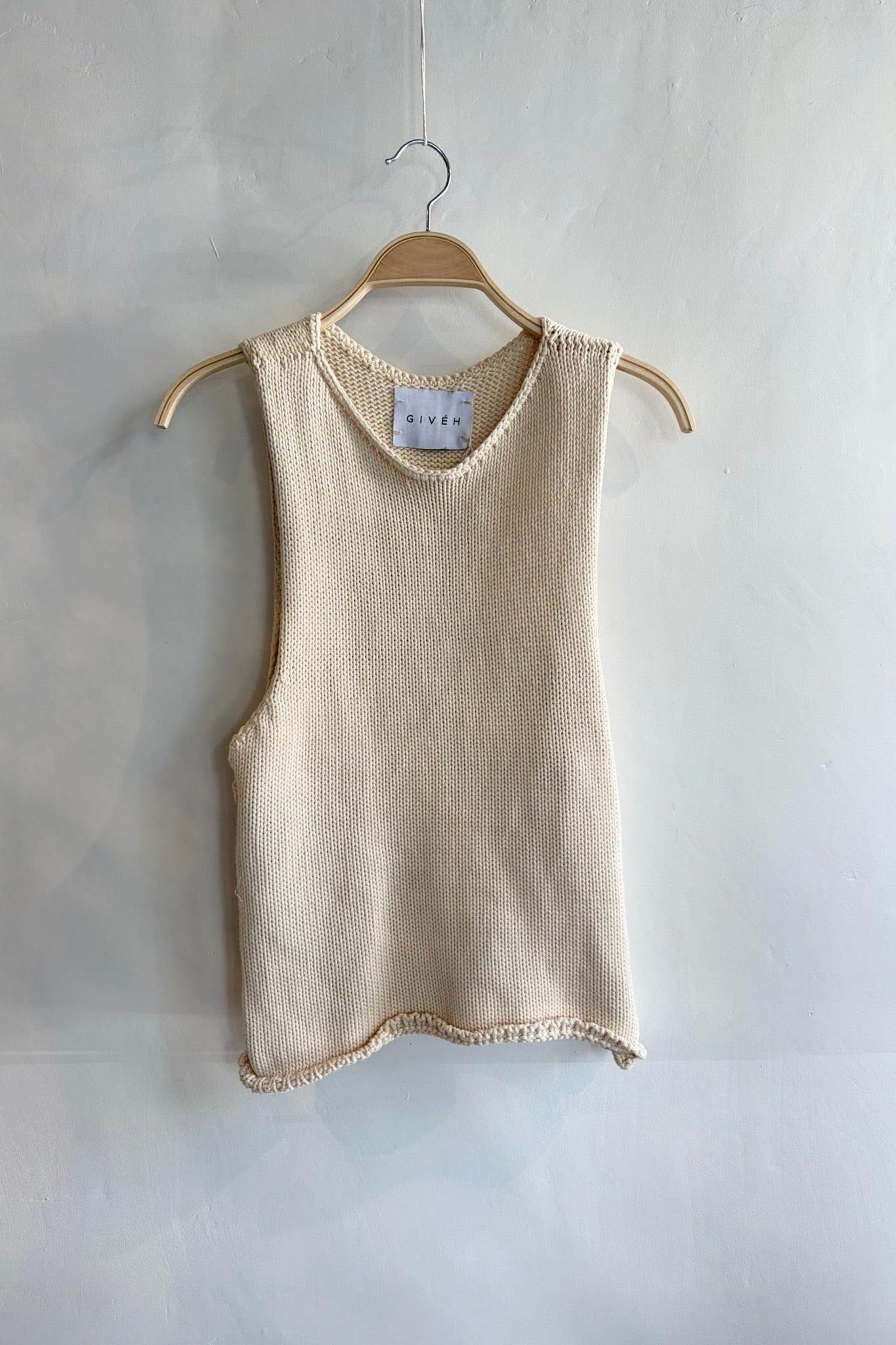 Pre-Loved / Giveh Knit Tie Top / Cream / Size 1