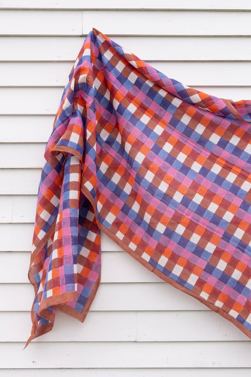 Block Shop Textiles Split Bars Scarf / Purple