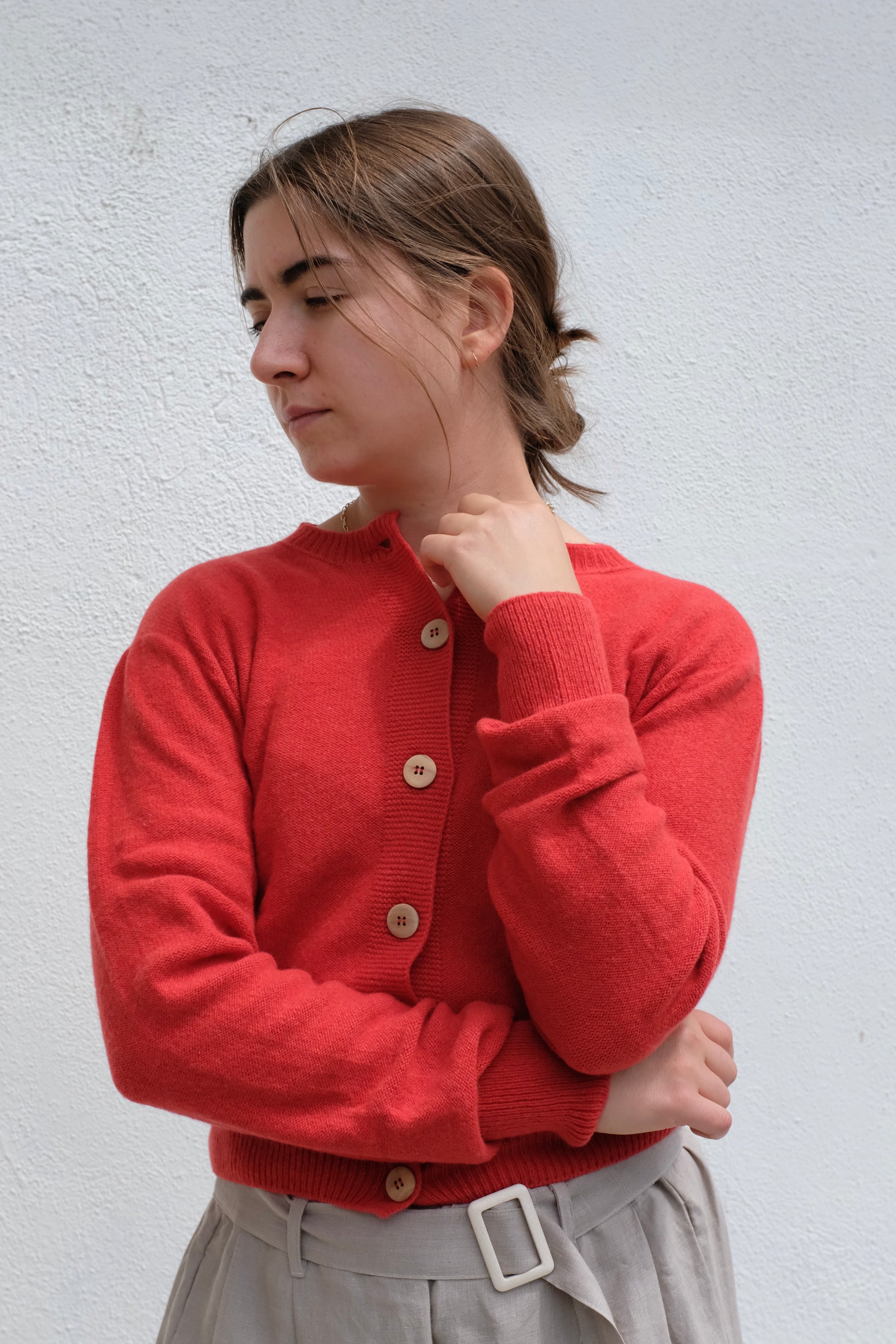 Baserange Tier Cardigan / Melograno Red