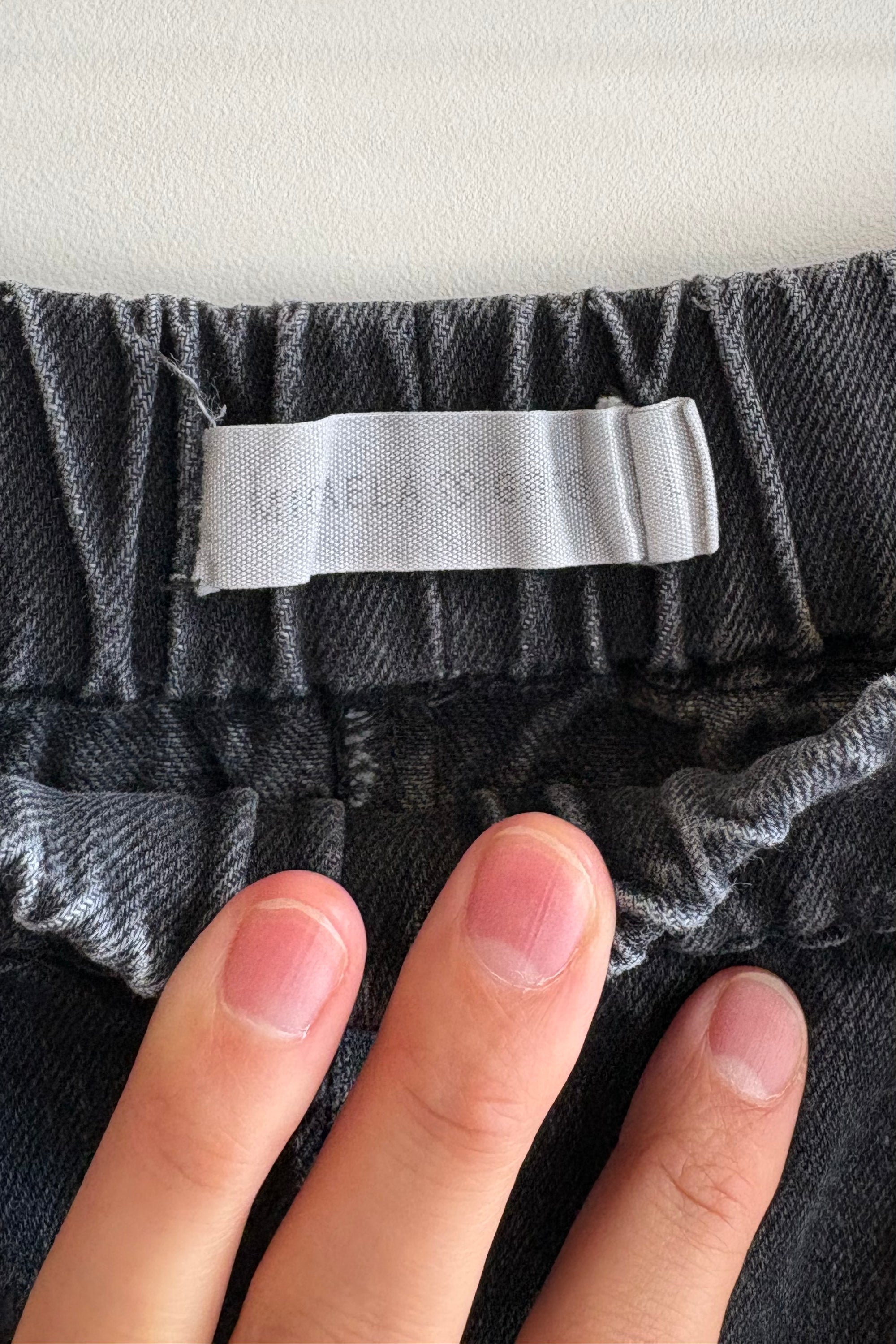 Pre-loved / Micaela Greg Barrel Pant / Faded Black Denim / Size Large