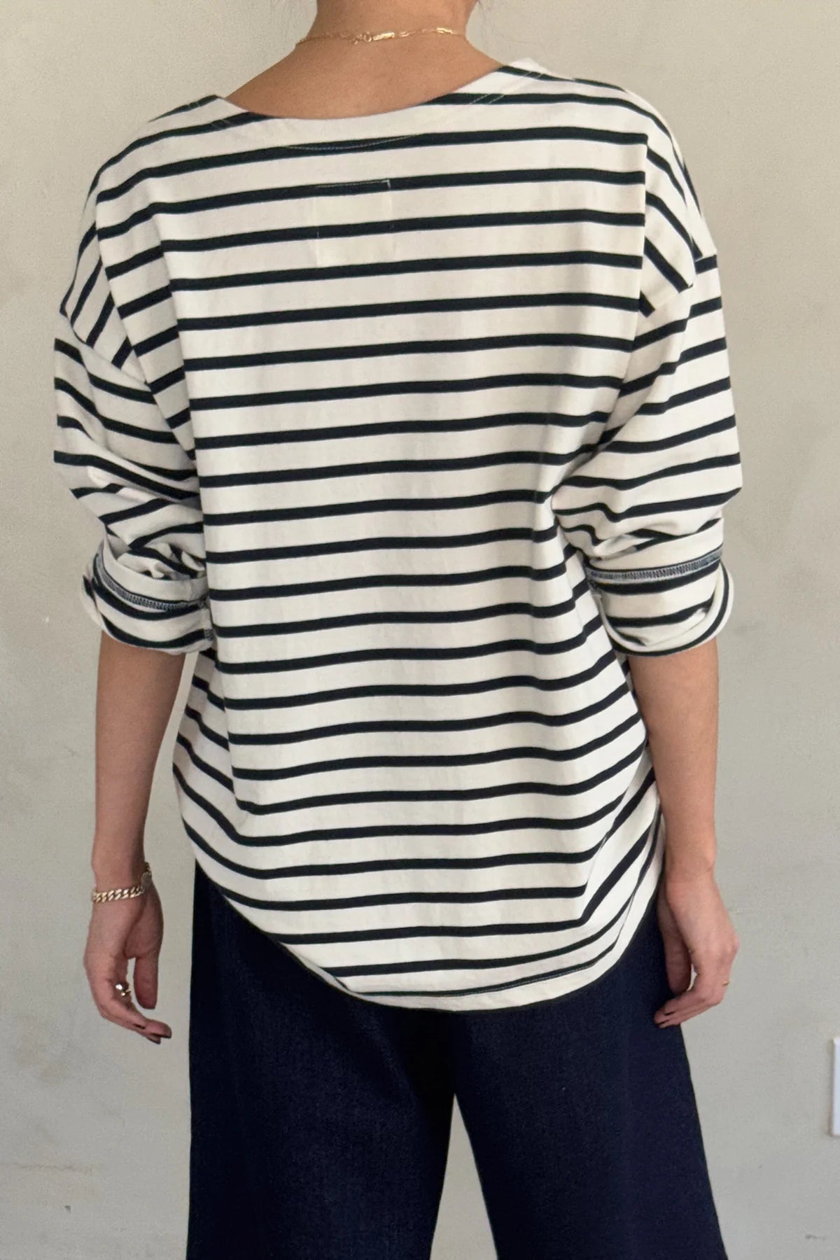 Le Bon Shoppe Marseille Boat Neck Top / Navy Stripe