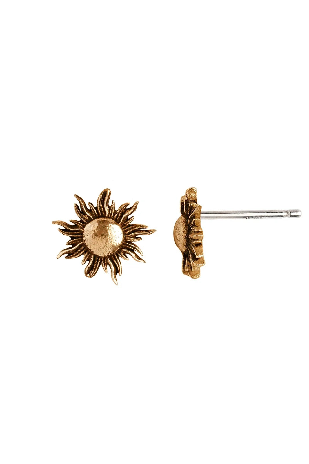 Pyrrha Sun Symbol Stud Earrings / Bronze