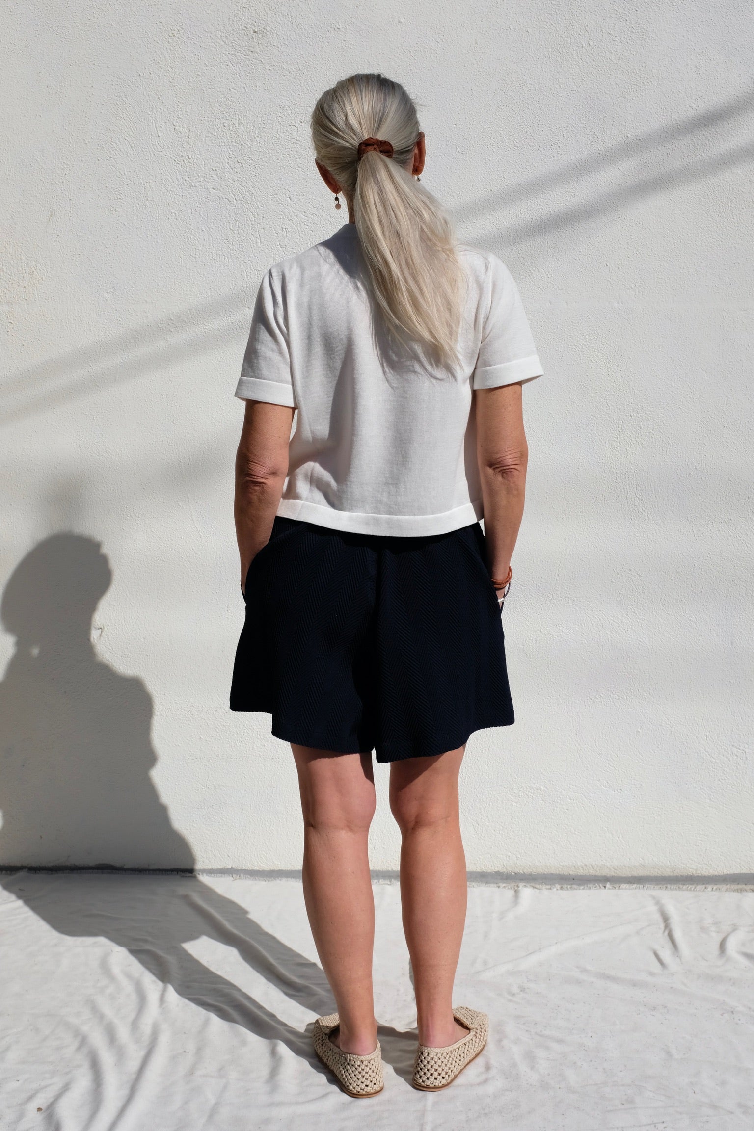 Cordera Herringbone Shorts / Navy